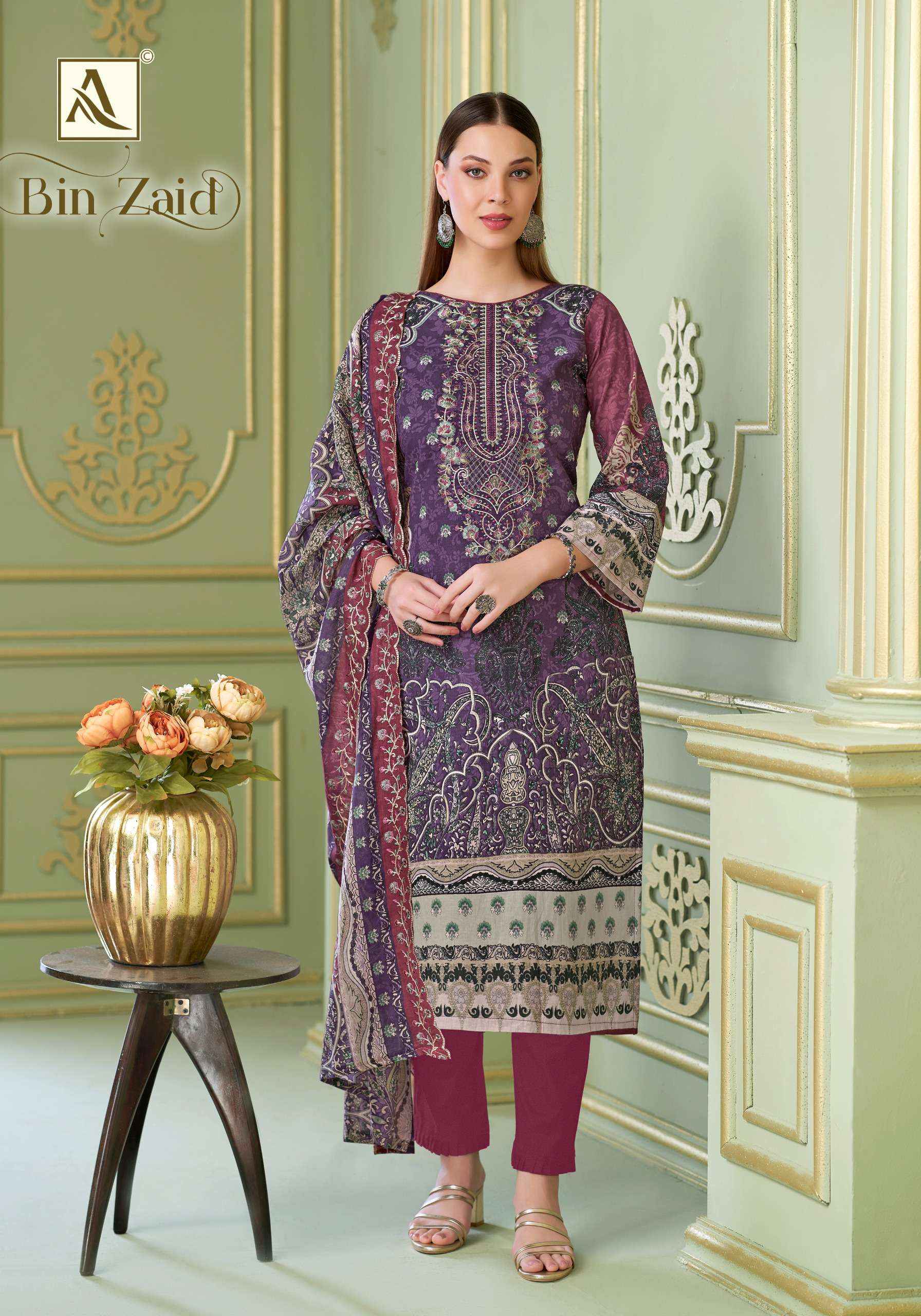 Alok Bin Zaid Zam Cambric Cotton Dress Material 8 pcs Catalogue