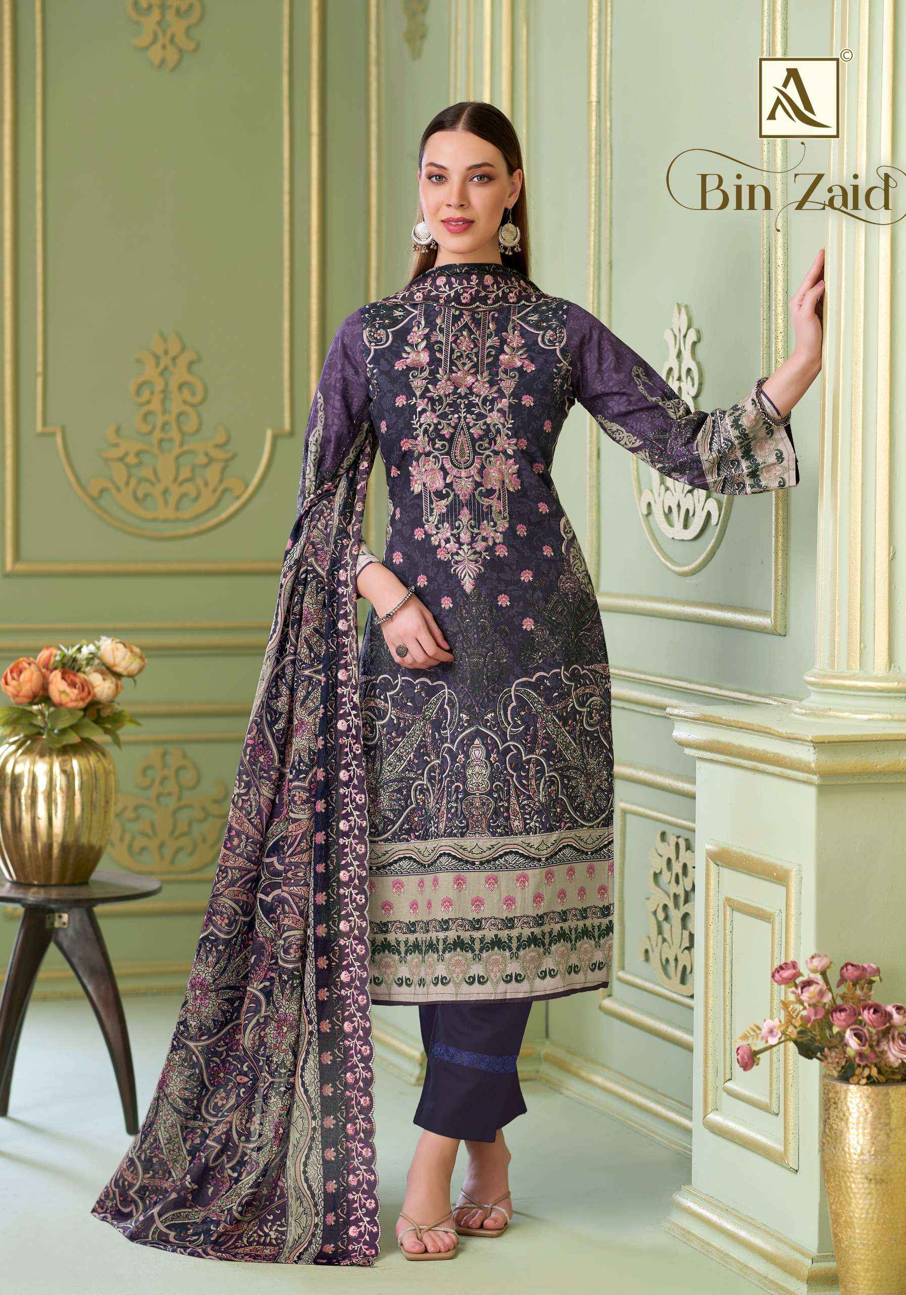 Alok Bin Zaid Zam Cambric Cotton Dress Material 8 pcs Catalogue
