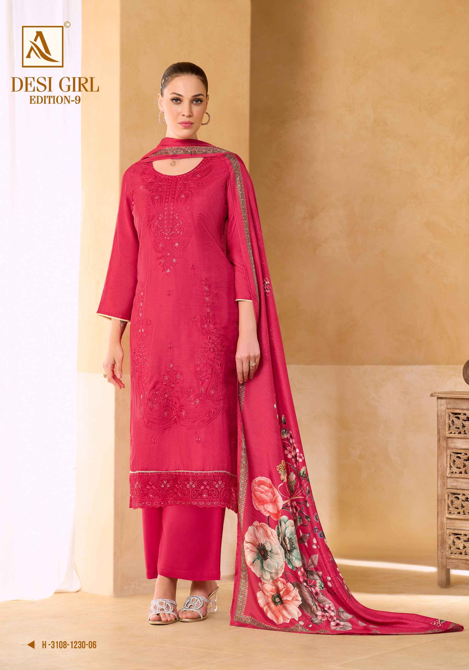 Alok Desi Girl Edition 9 Viscose Maslin Dress Material 6 pcs Catalogue
