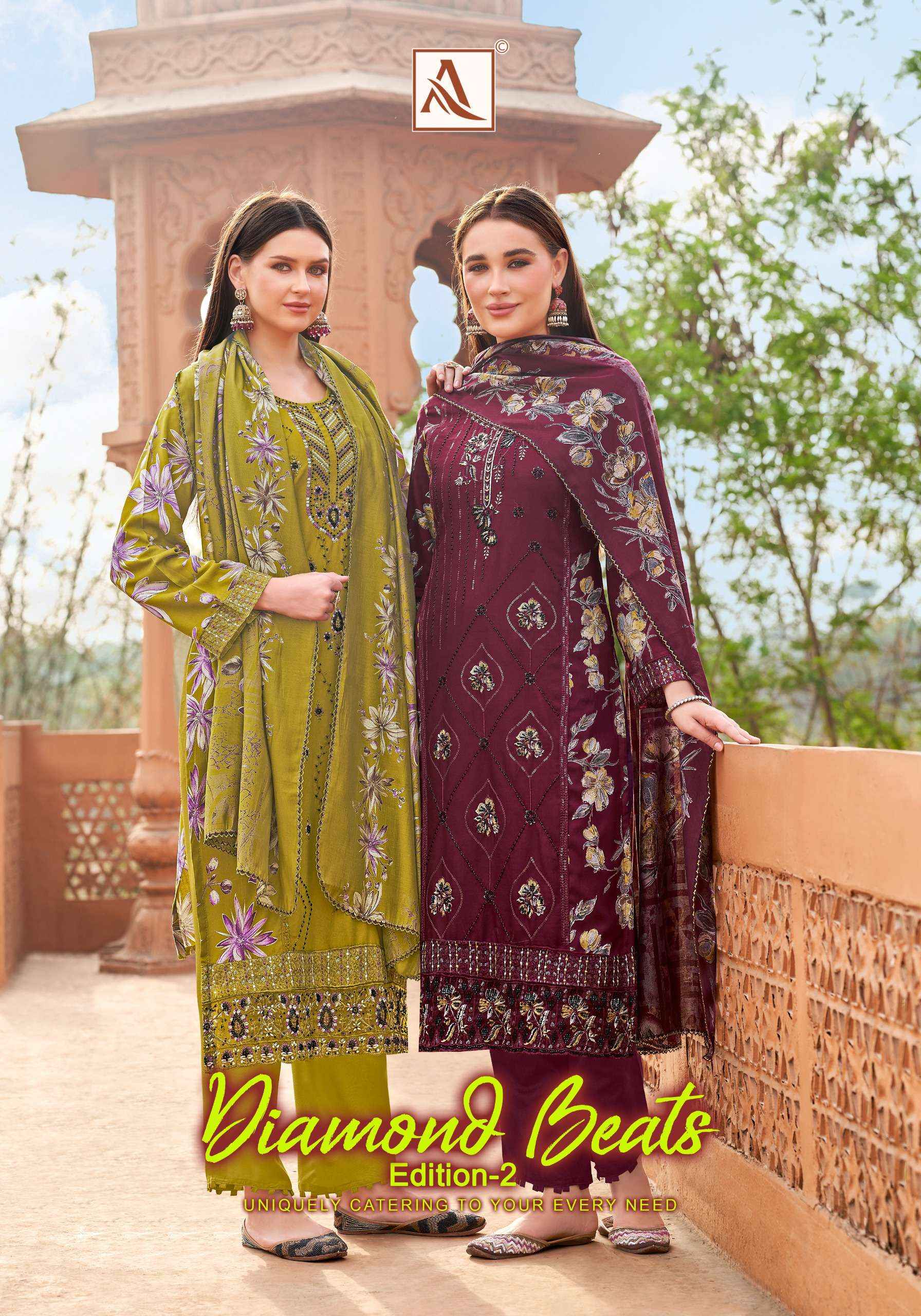 Alok Diamond Beats Edition 2 Viscose Rayon Dress Material 6 pcs Catalogue