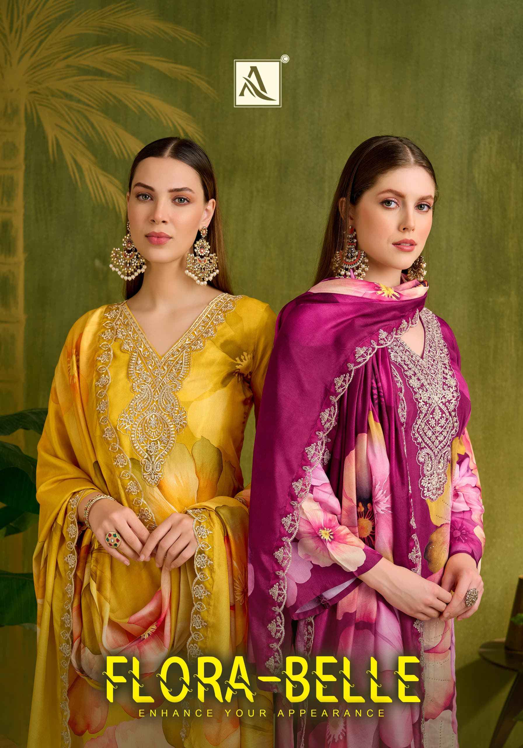 Alok Flora Belle Maslin Dress Material 6 pcs Catalogue