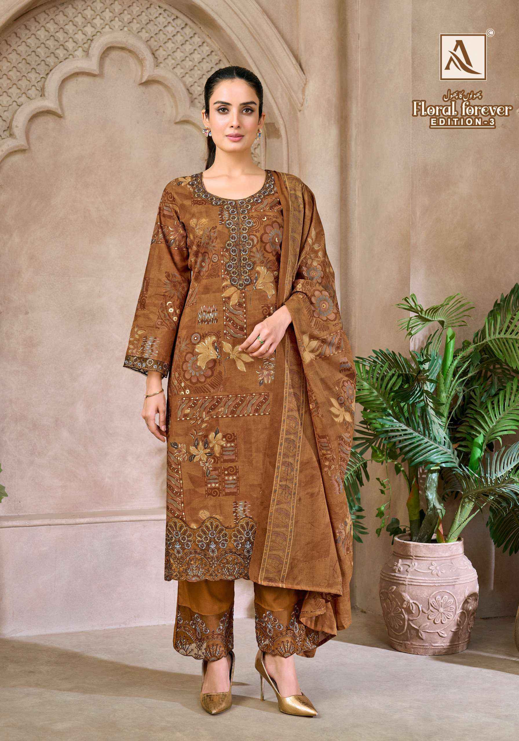 Alok Floral Forever Edition 3 Cambric Cotton Dress Material 6 pcs Catalogue