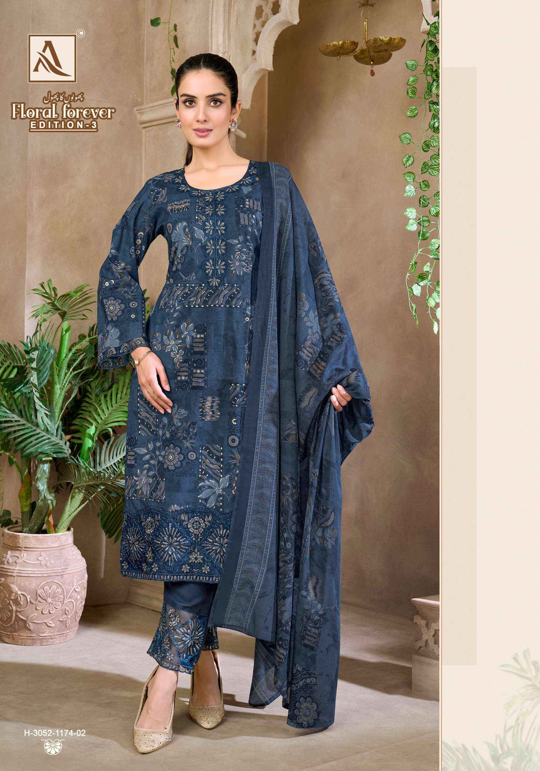 Alok Floral Forever Edition 3 Cambric Cotton Dress Material 6 pcs Catalogue