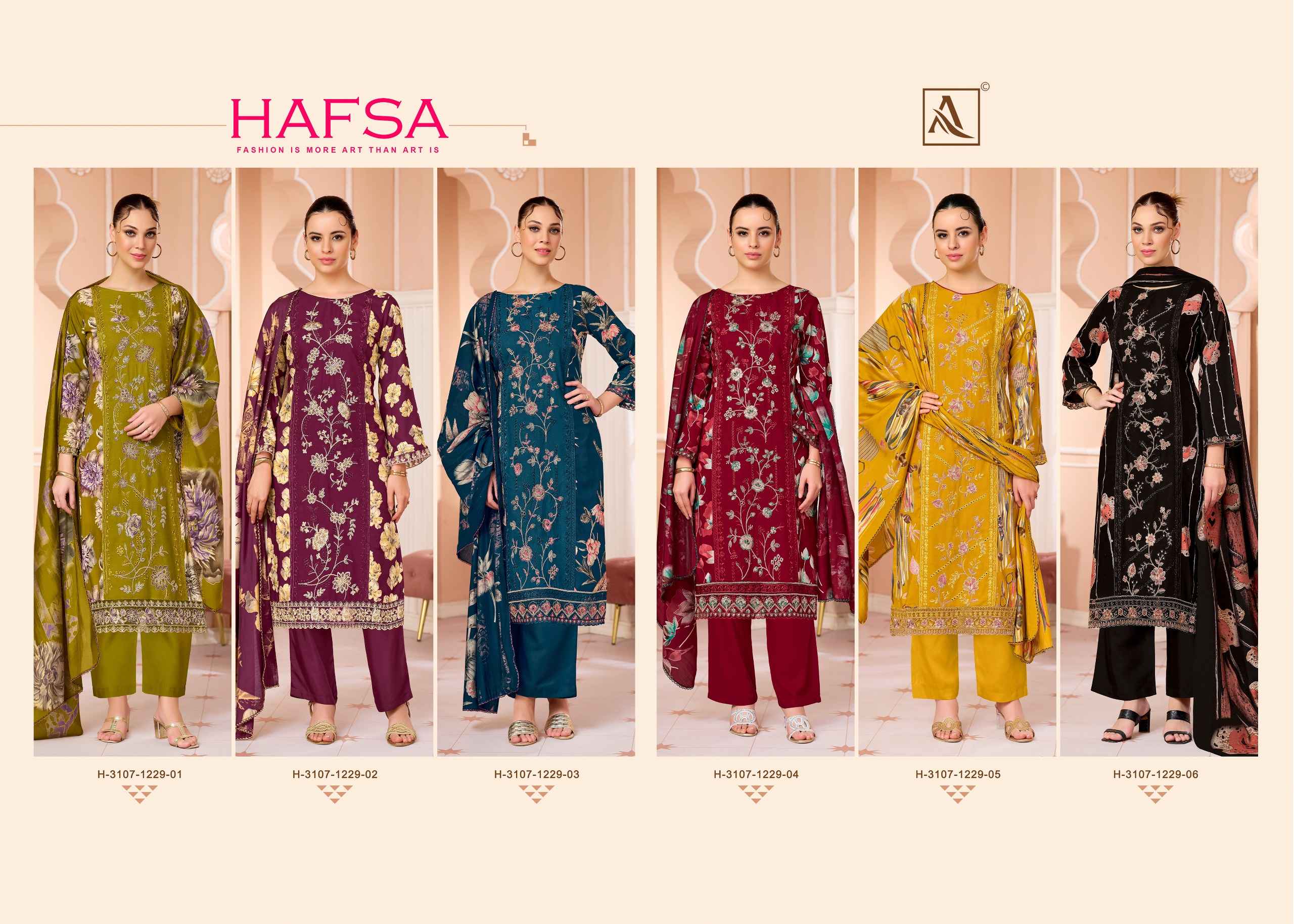 Alok Hafsa Viscose Reyon Dress Material 6 pcs Catalogue