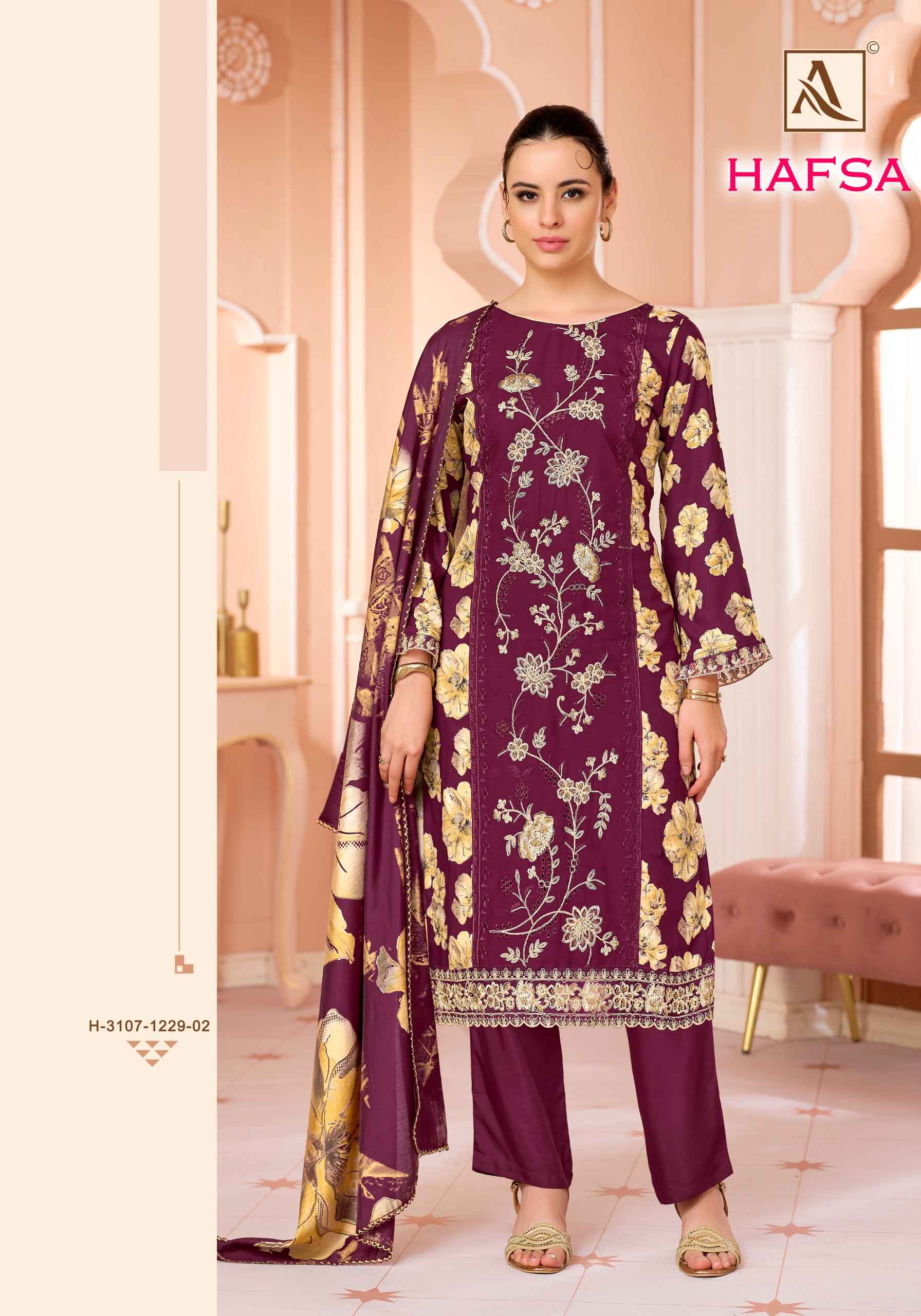 Alok Hafsa Viscose Reyon Dress Material 6 pcs Catalogue
