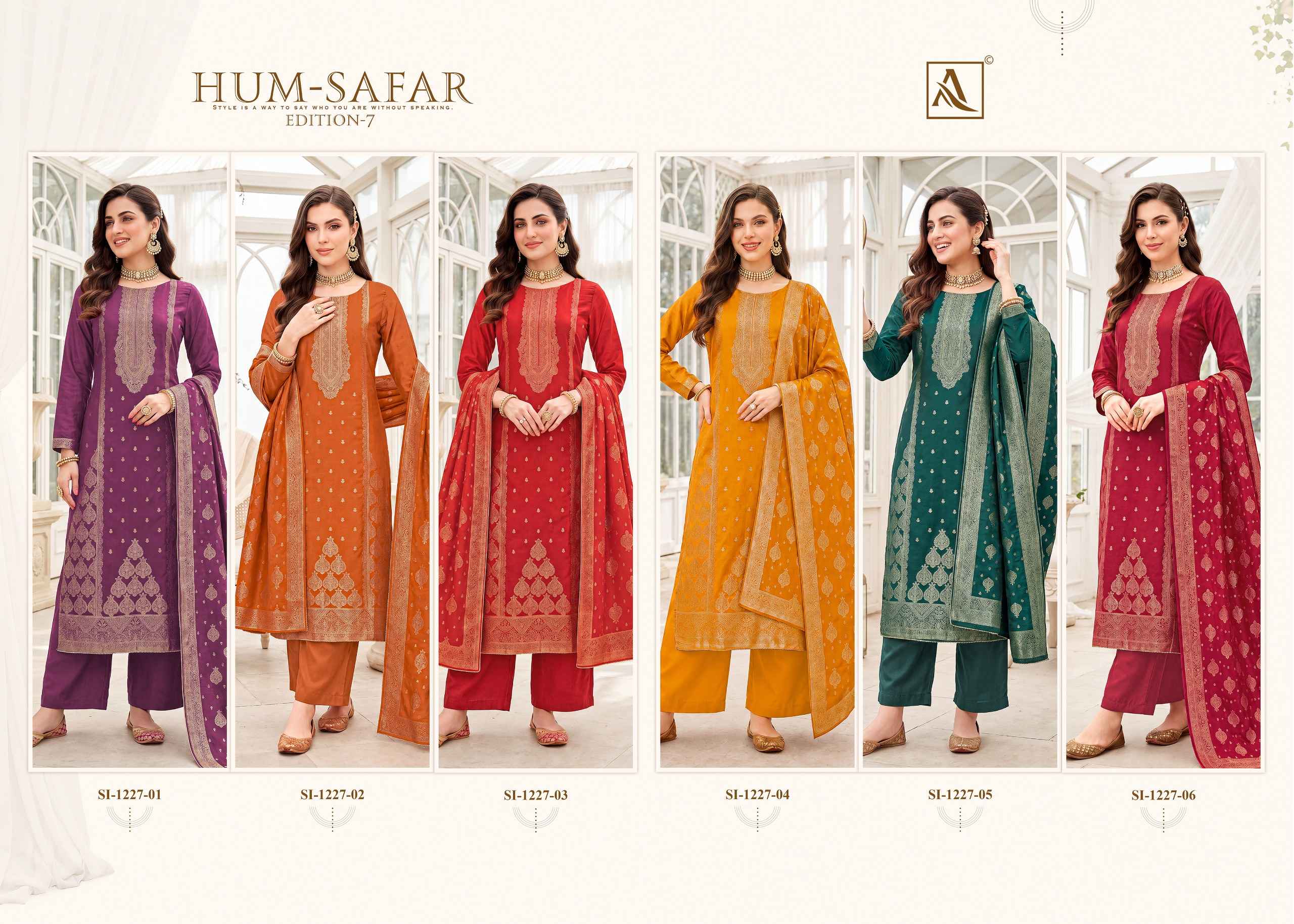 Alok Hum-Safar Edition 7 Viscose Maslin Dress Material 6 pcs Catalogue