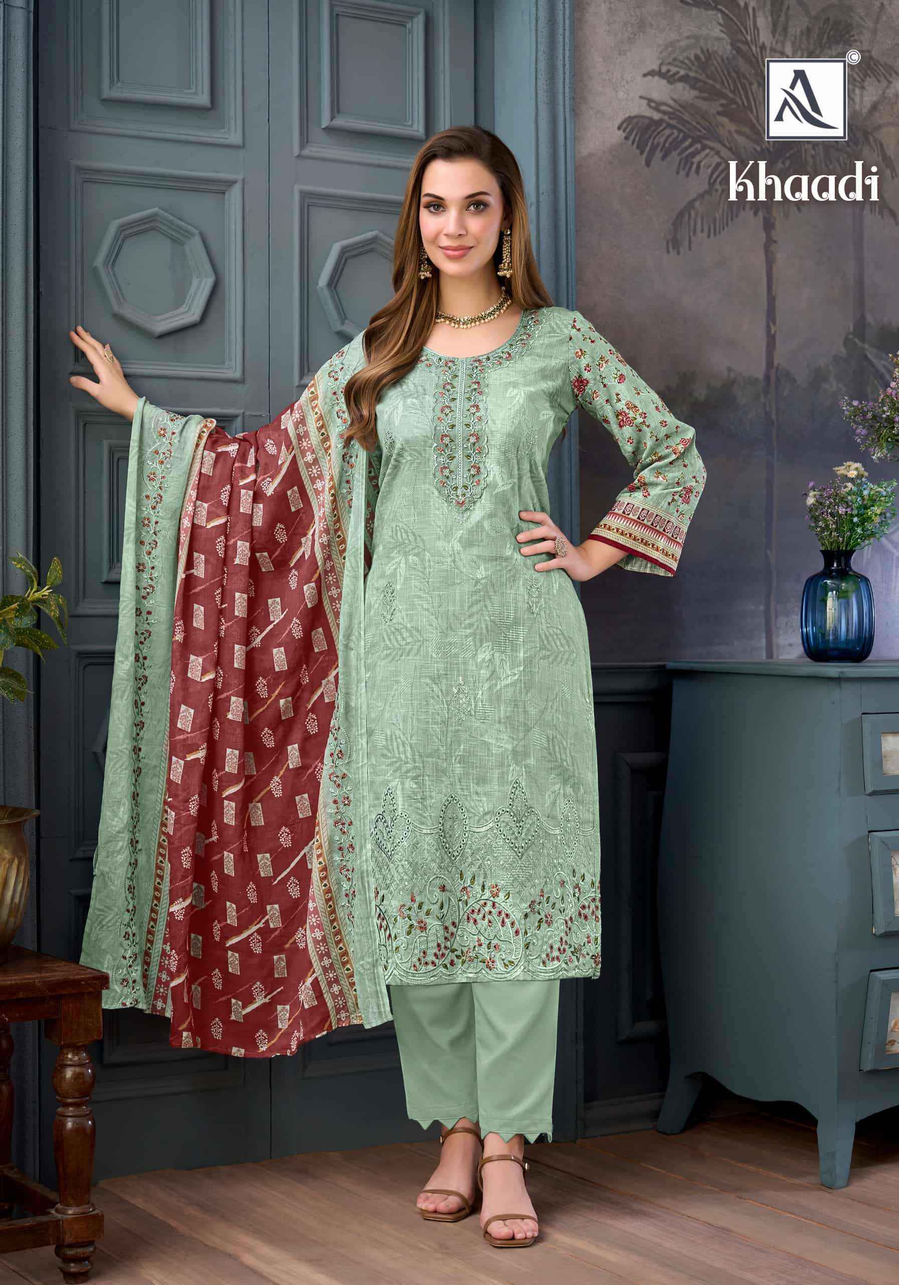 Alok Khaadi Cambric Cotton Dress Material 6 pcs Catalogue