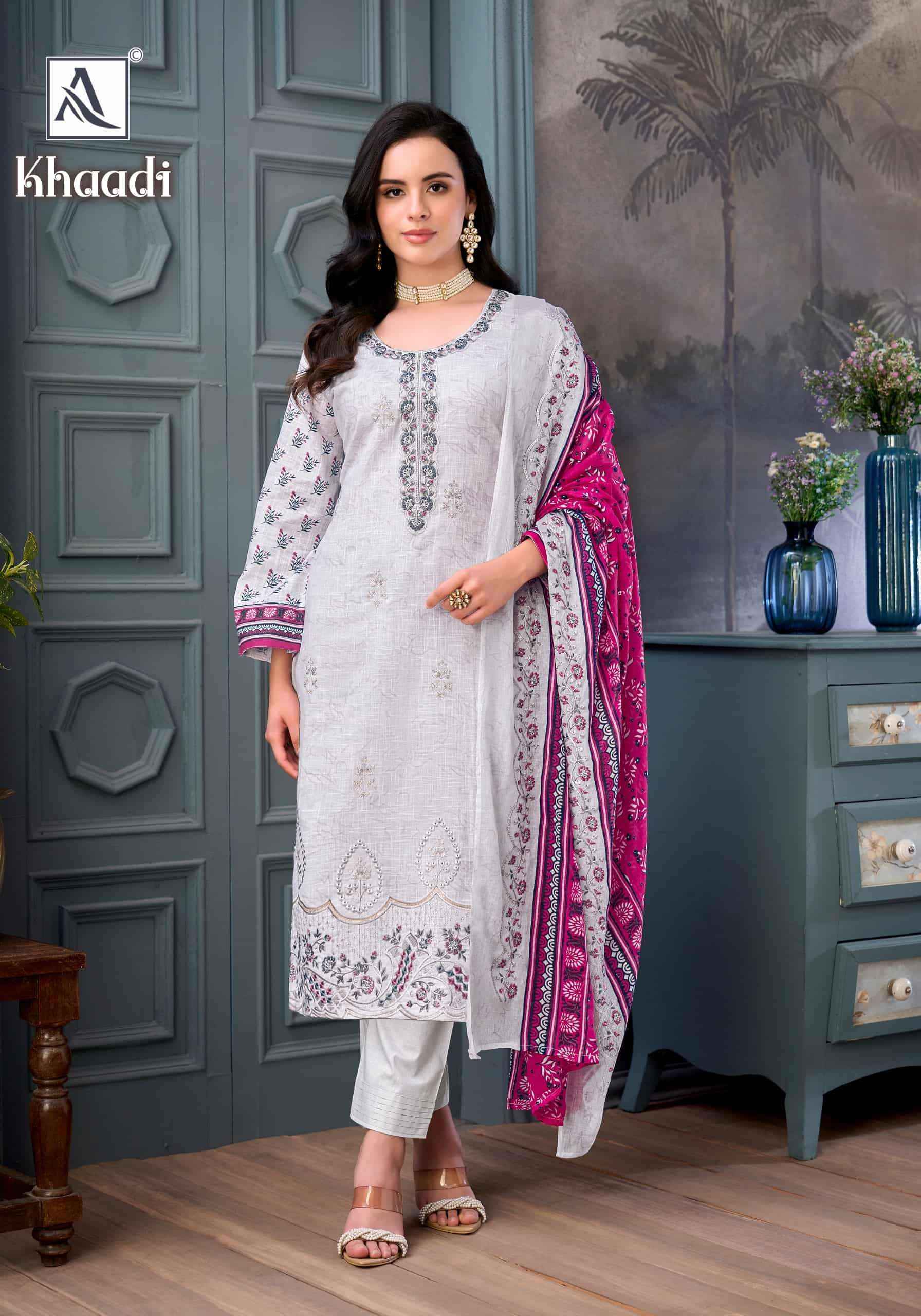 Alok Khaadi Cambric Cotton Dress Material 6 pcs Catalogue