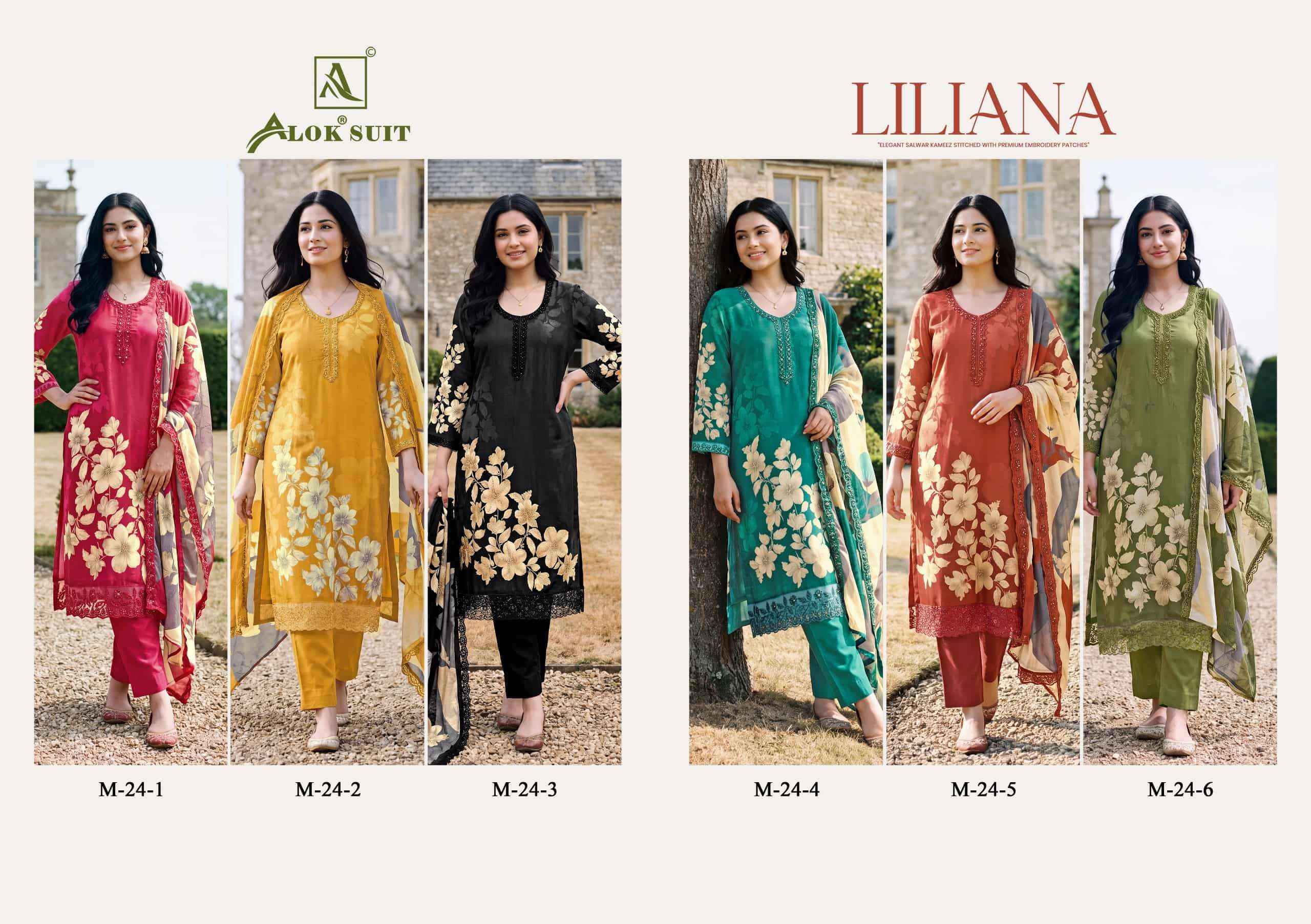 Alok Liliana Muslin Dress Material 6 pcs Catalogue