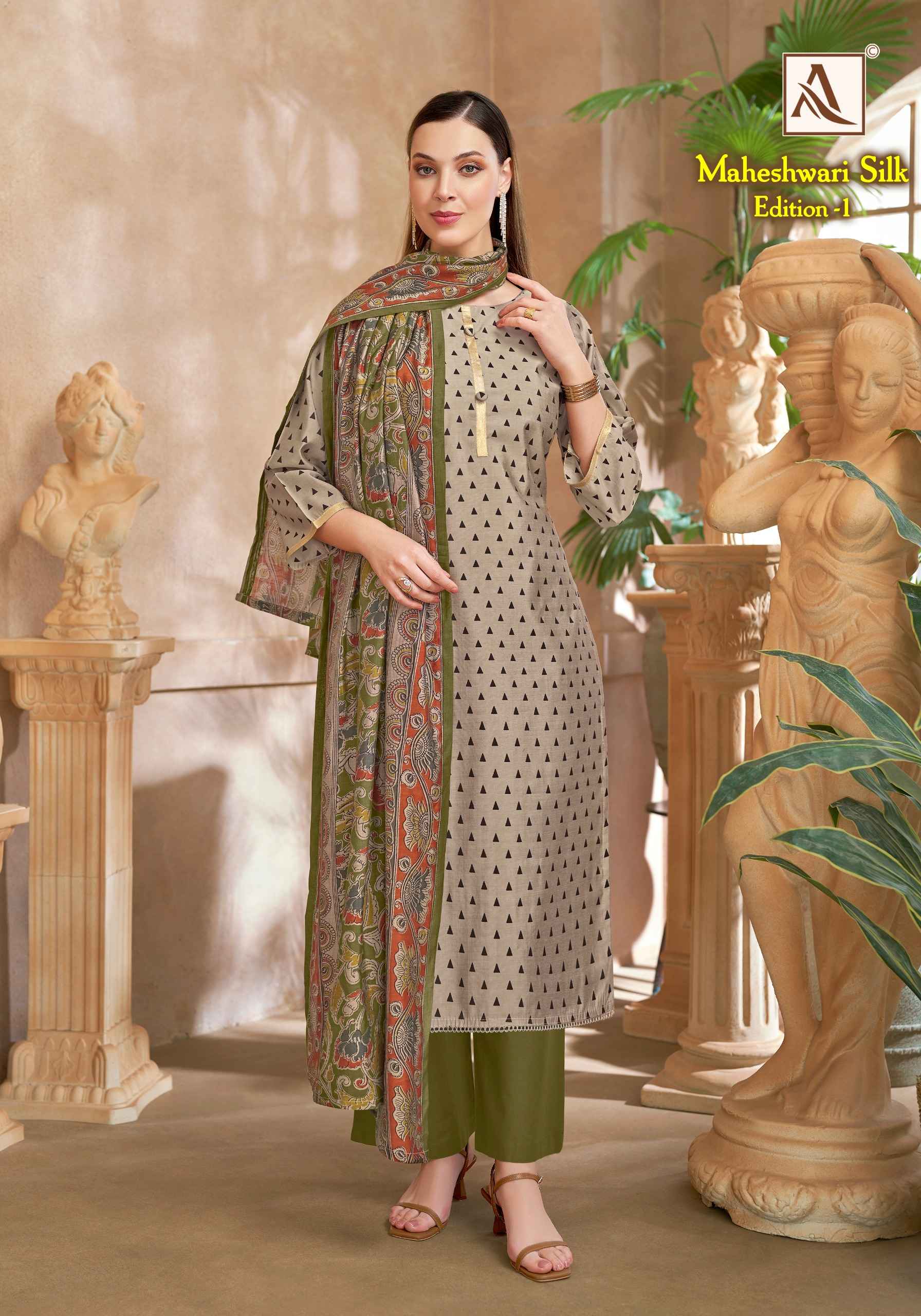 Alok Maheshwari Silk Edition 1 Viscose Dress Material 6 pcs Catalogue