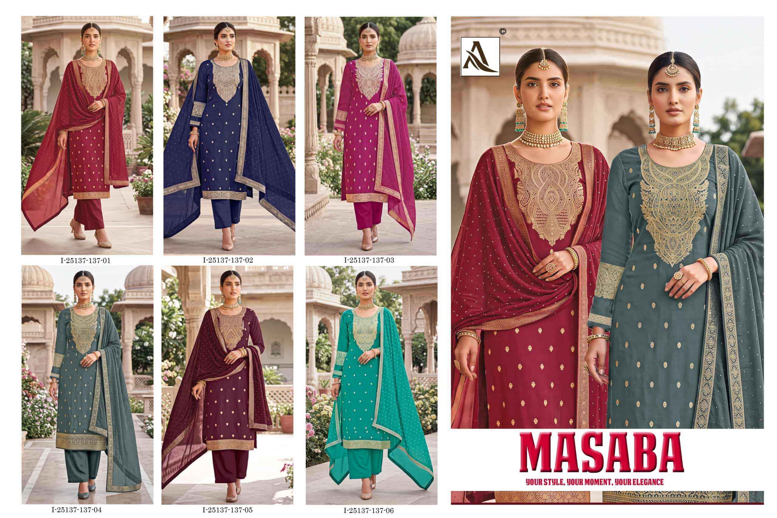 Alok Masaba Dola Jacquard Dress Material 6 pcs Catalogue