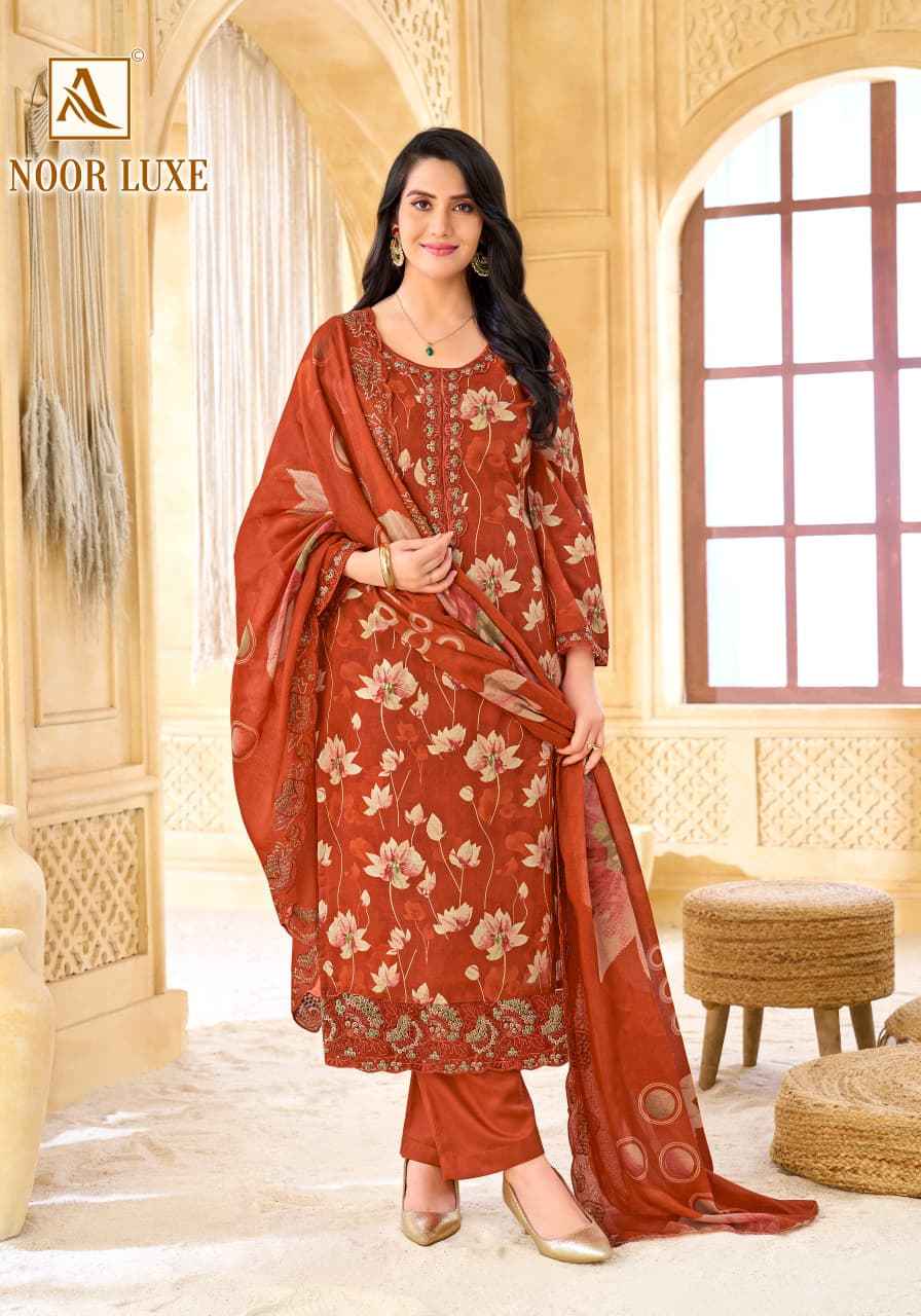 Alok Noor Luxe Cambric Cotton Dress Material 6 pcs Catalogue