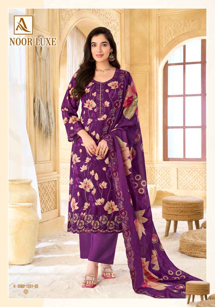 Alok Noor Luxe Cambric Cotton Dress Material 6 pcs Catalogue