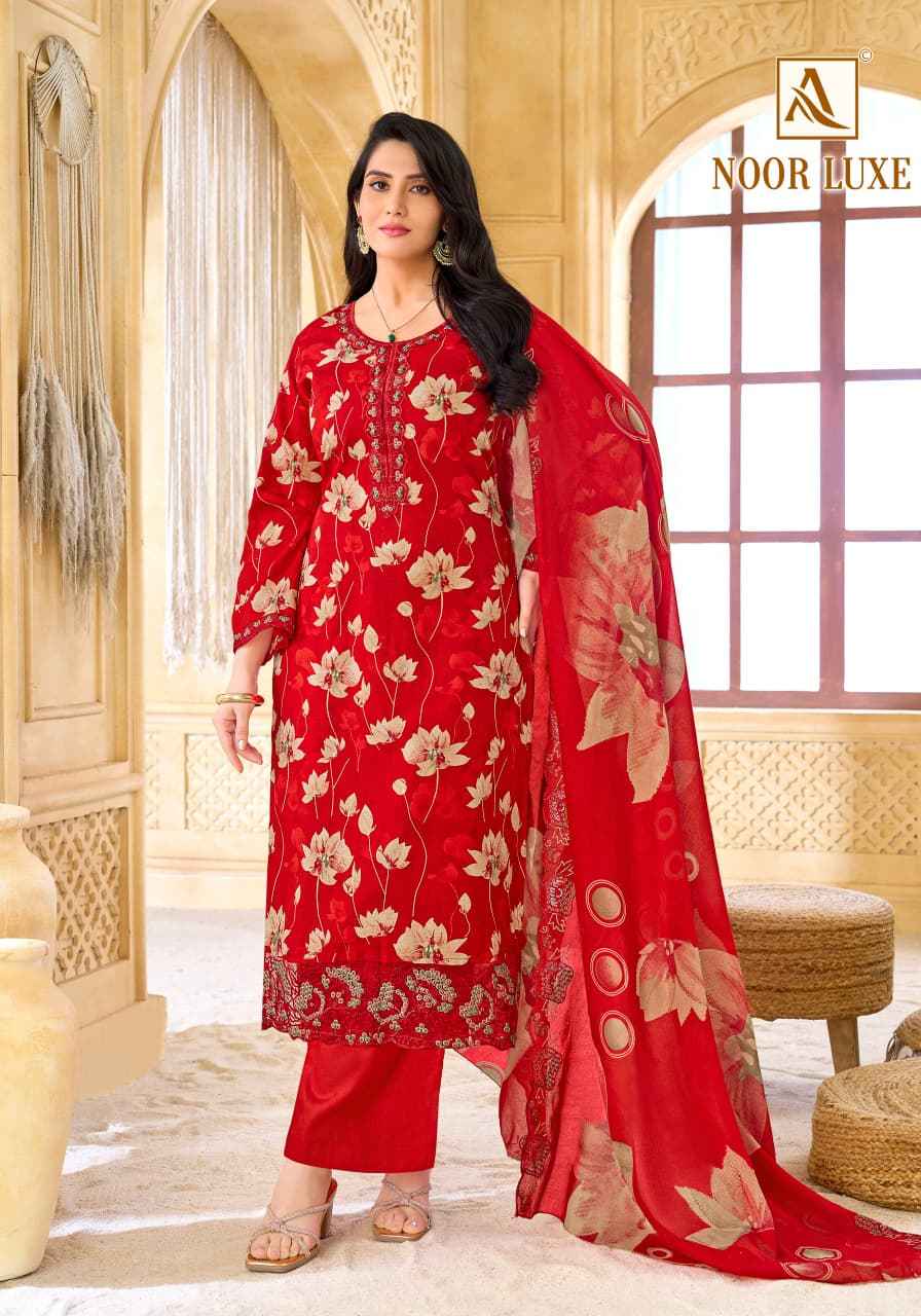Alok Noor Luxe Cambric Cotton Dress Material 6 pcs Catalogue