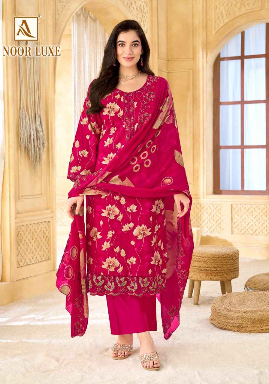 Alok Noor Luxe Cambric Cotton Dress Material 6 pcs Catalogue