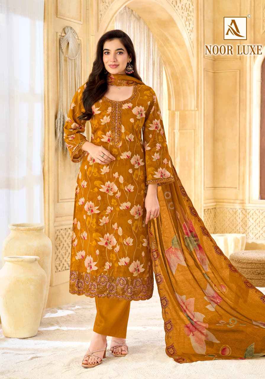 Alok Noor Luxe Cambric Cotton Dress Material 6 pcs Catalogue