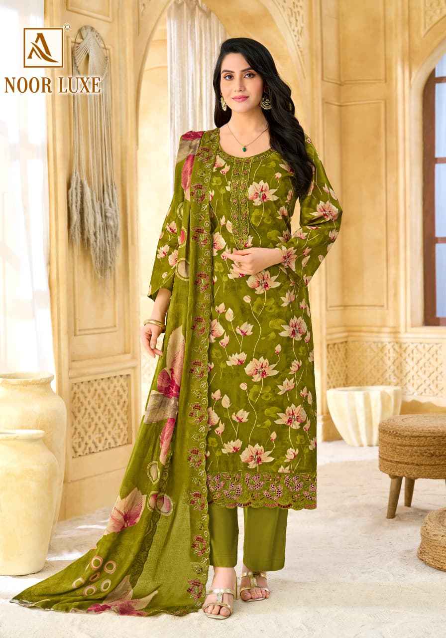 Alok Noor Luxe Cambric Cotton Dress Material 6 pcs Catalogue