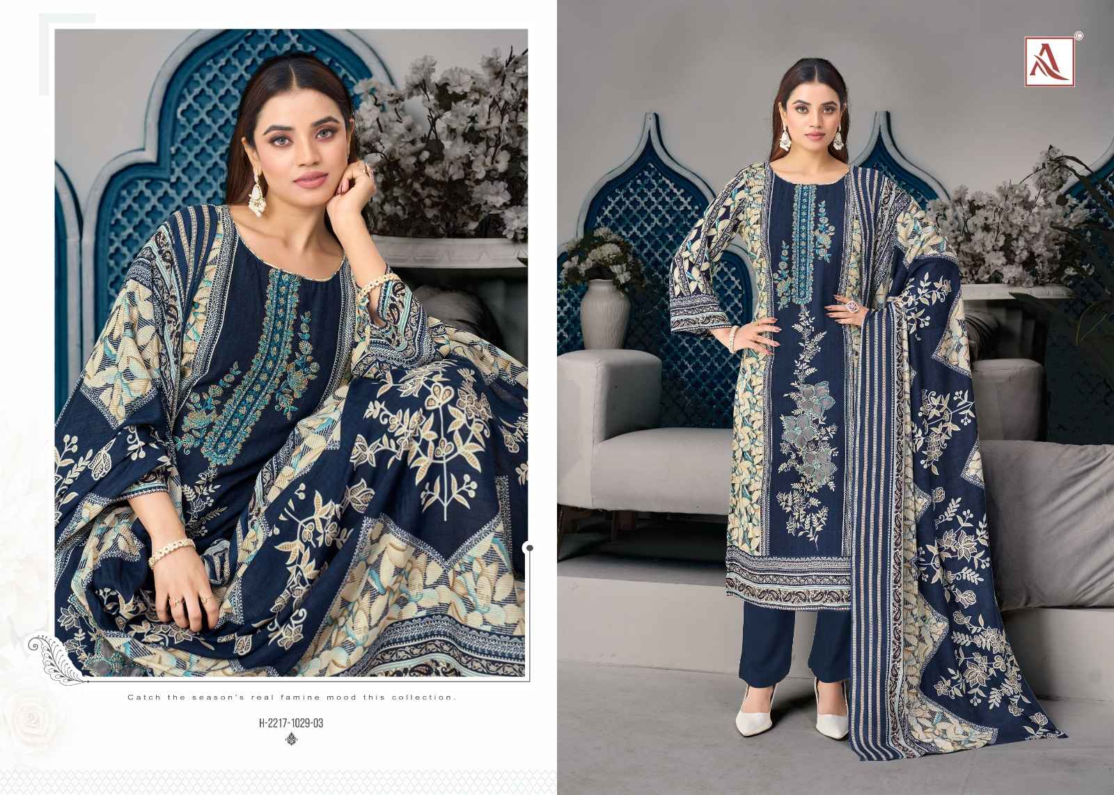 Alok Rihaana Edition 23 Cambric Cotton Dress Material 6 pcs Catalogue