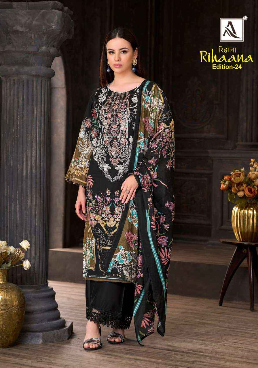 Alok Rihaana Edition 24 Cambric Cotton Dress Material 8 pcs Catalogue