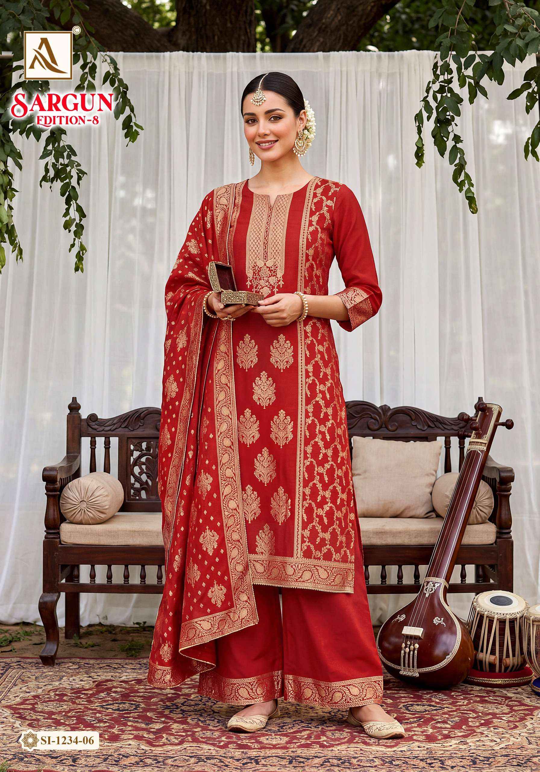 Alok Sargun Edition 8 Viscose Maslin Dress Material 6 pcs Catalogue