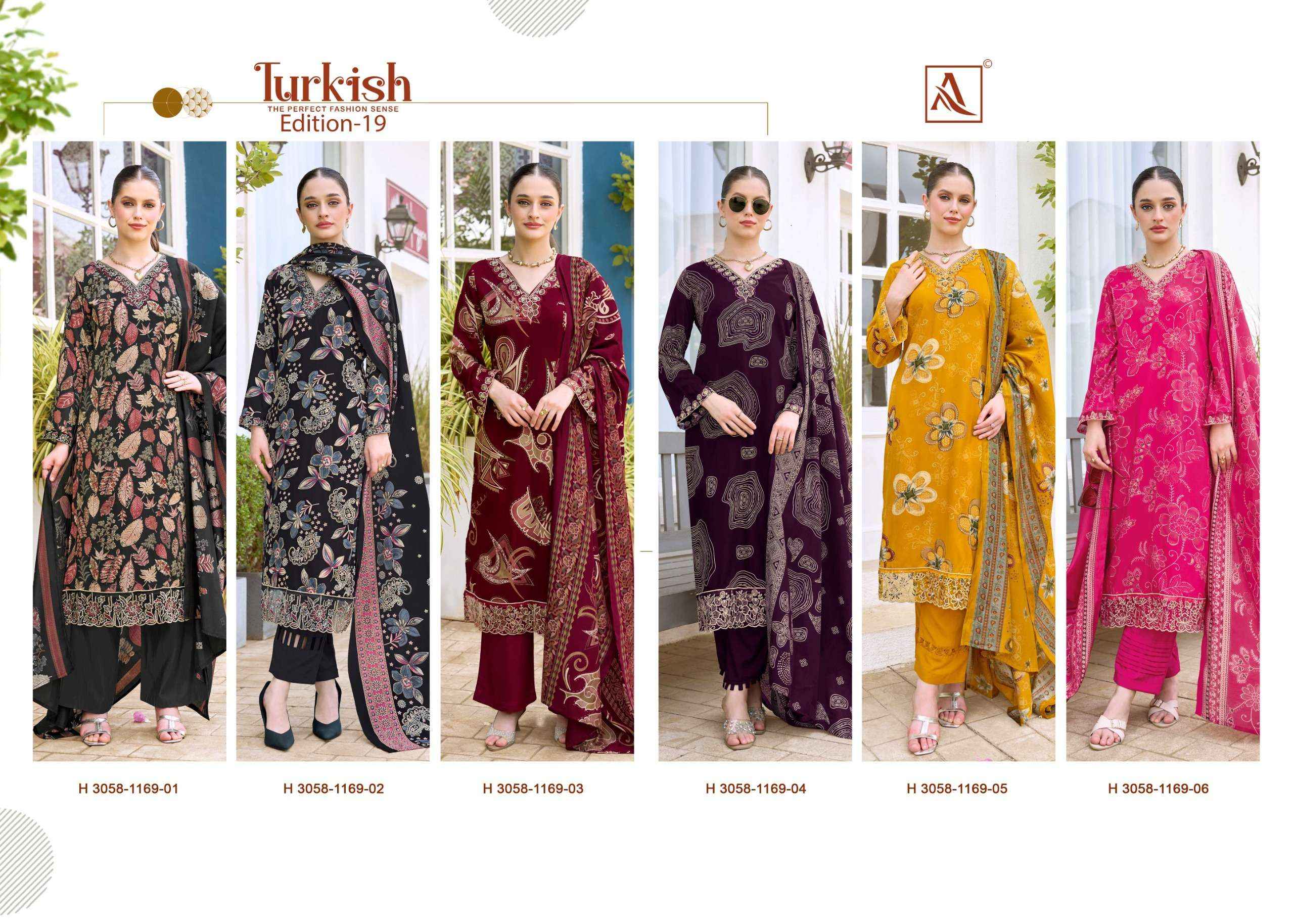Alok Turkish Edition 19 Viscose Reyon Dress Material 6 pcs Catalogue