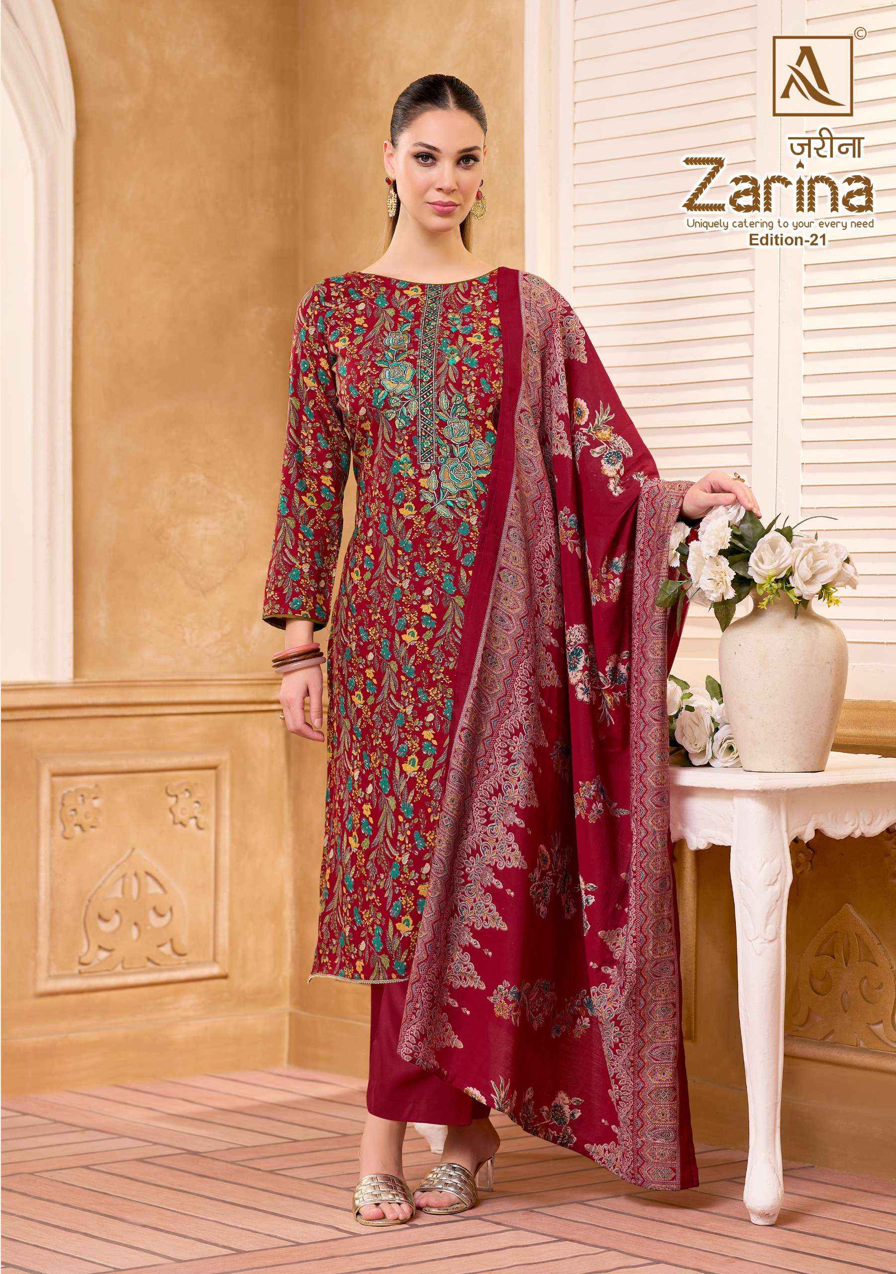 Alok Zarina Edition 21 Viscouse Rayon Dress Material 6 pcs Catalogue