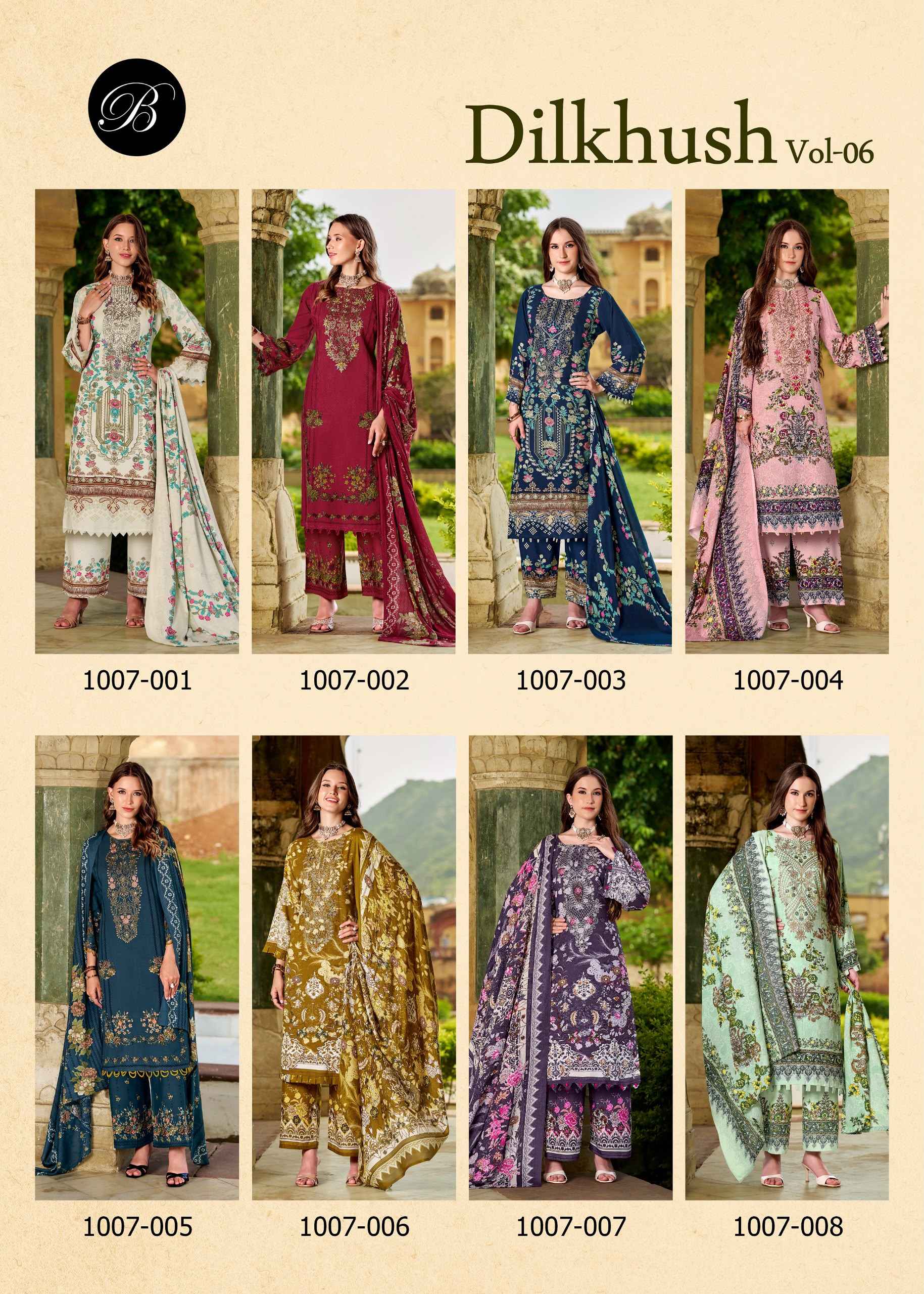 Belliza Dilkhush Vol 6 Viscose Rayon Dress Material 8 pcs Catalogue