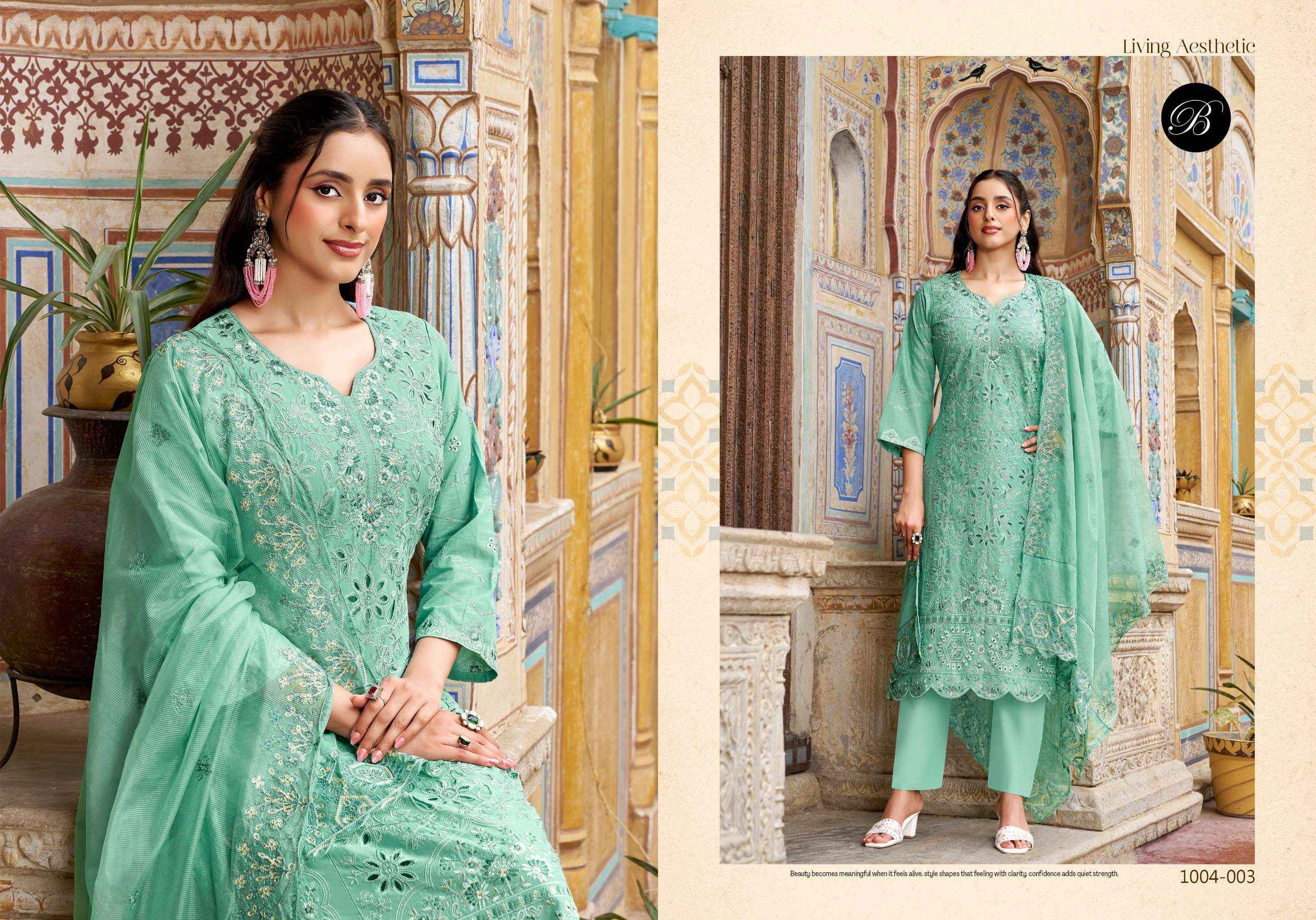Belliza Khwaish Lawn Cotton Dress Material 6 pcs Cataloge
