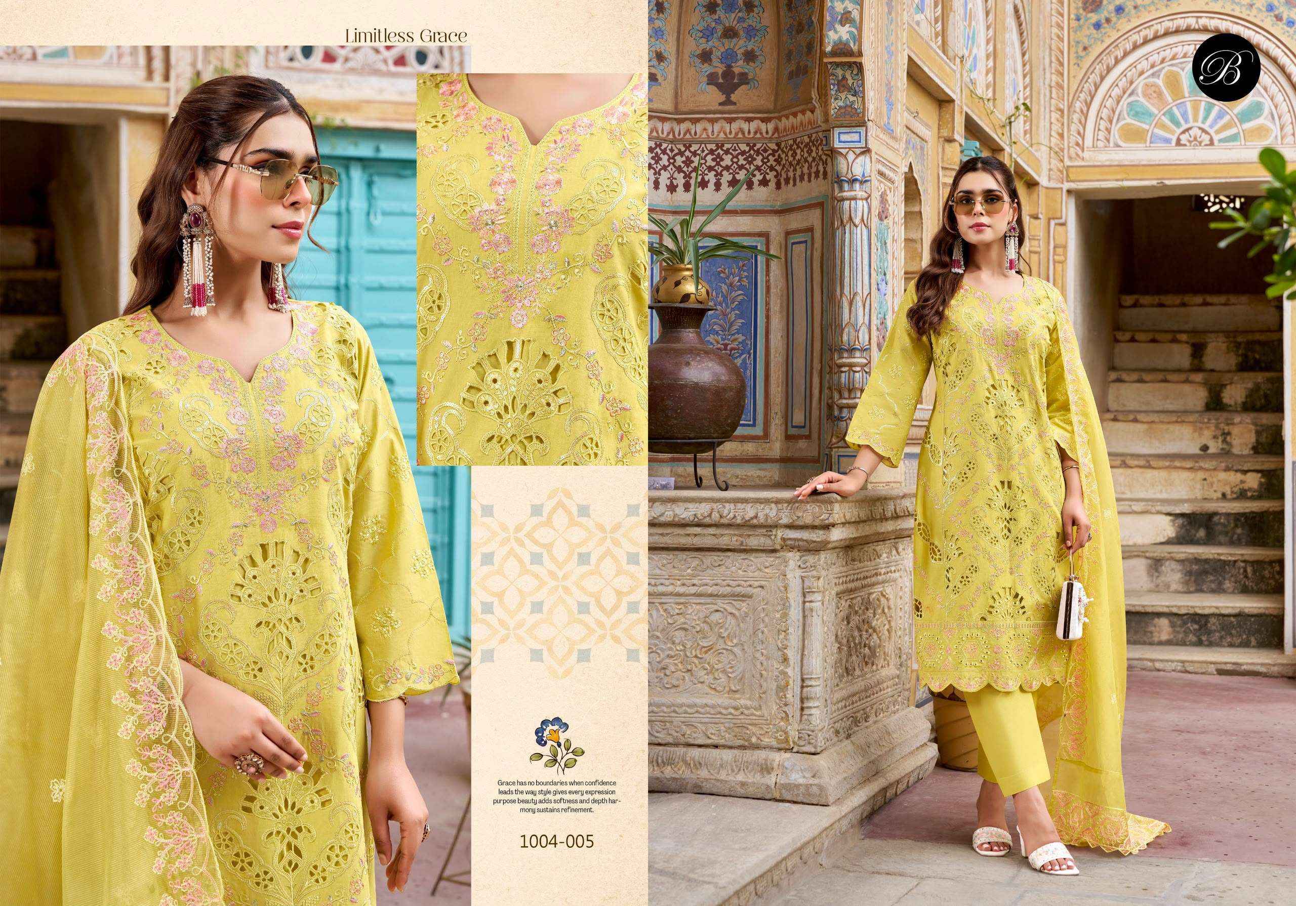 Belliza Khwaish Lawn Cotton Dress Material 6 pcs Cataloge