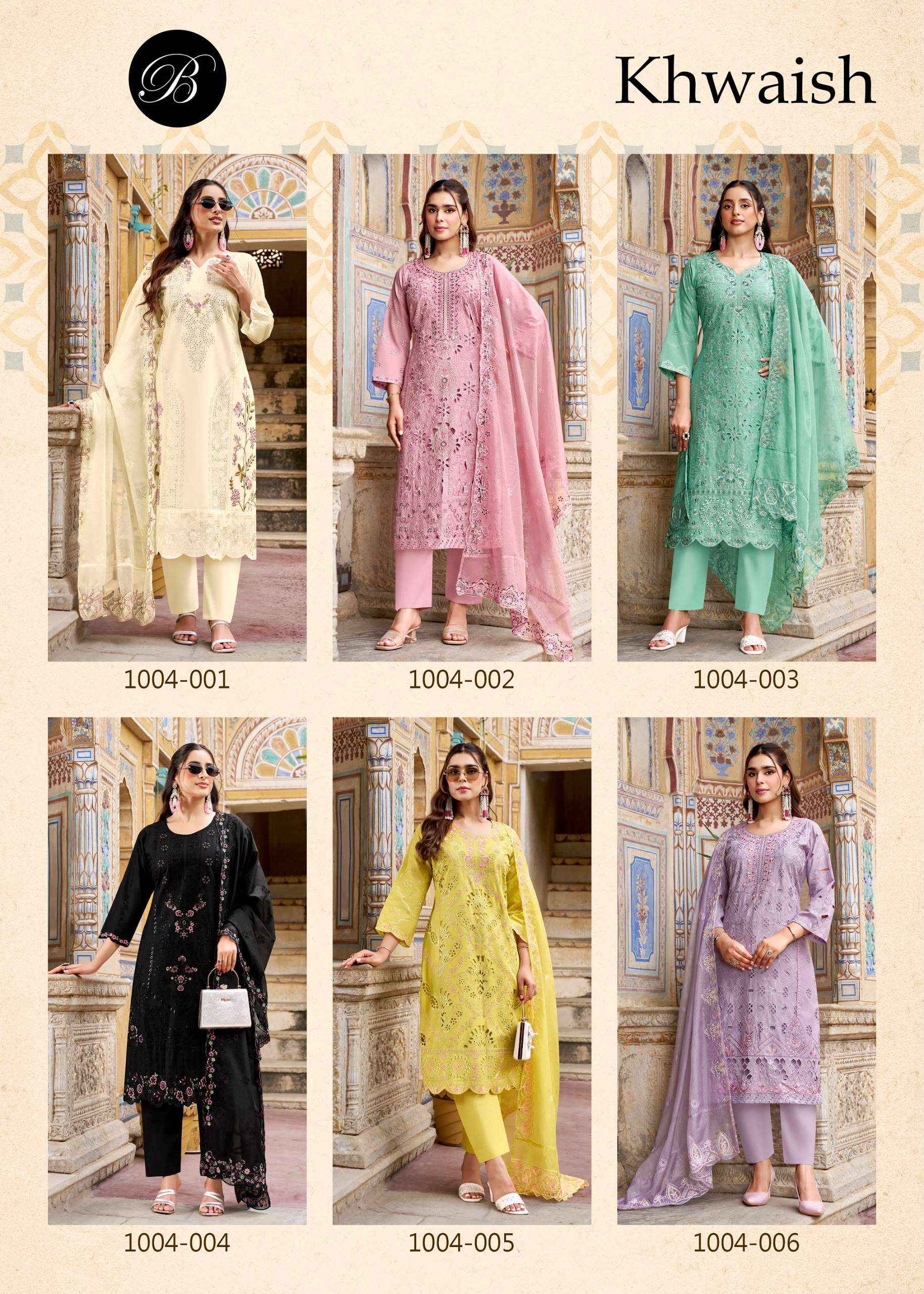 Belliza Khwaish Lawn Cotton Dress Material 6 pcs Cataloge