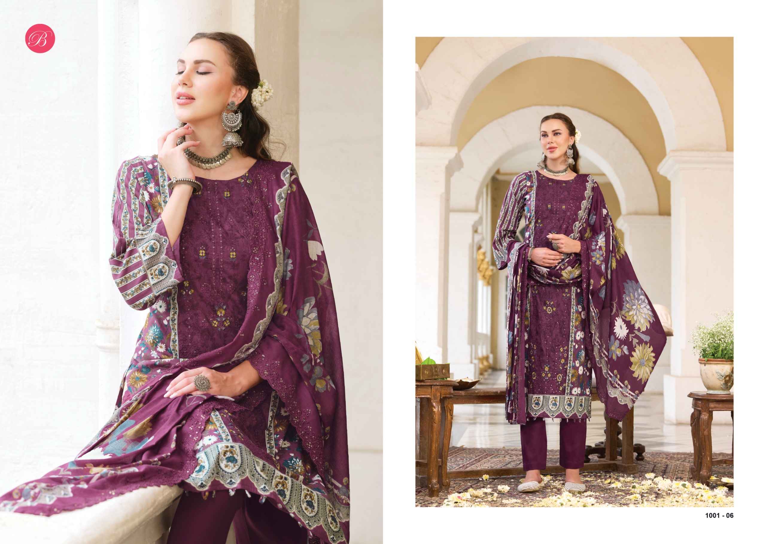 Belliza Noor E Ishq Cotton Dress Material 6 pcs Catalogue