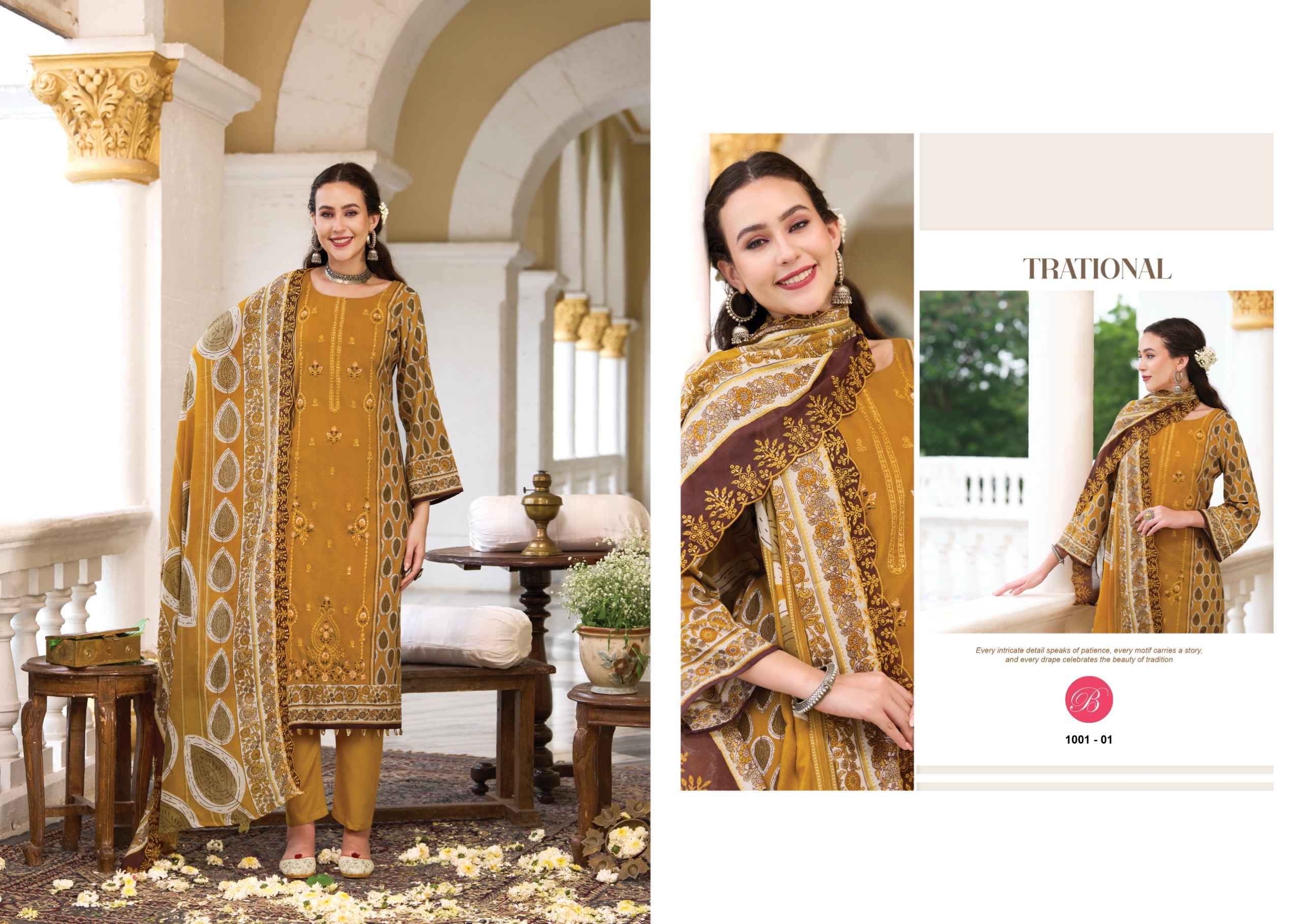 Belliza Noor E Ishq Cotton Dress Material 6 pcs Catalogue