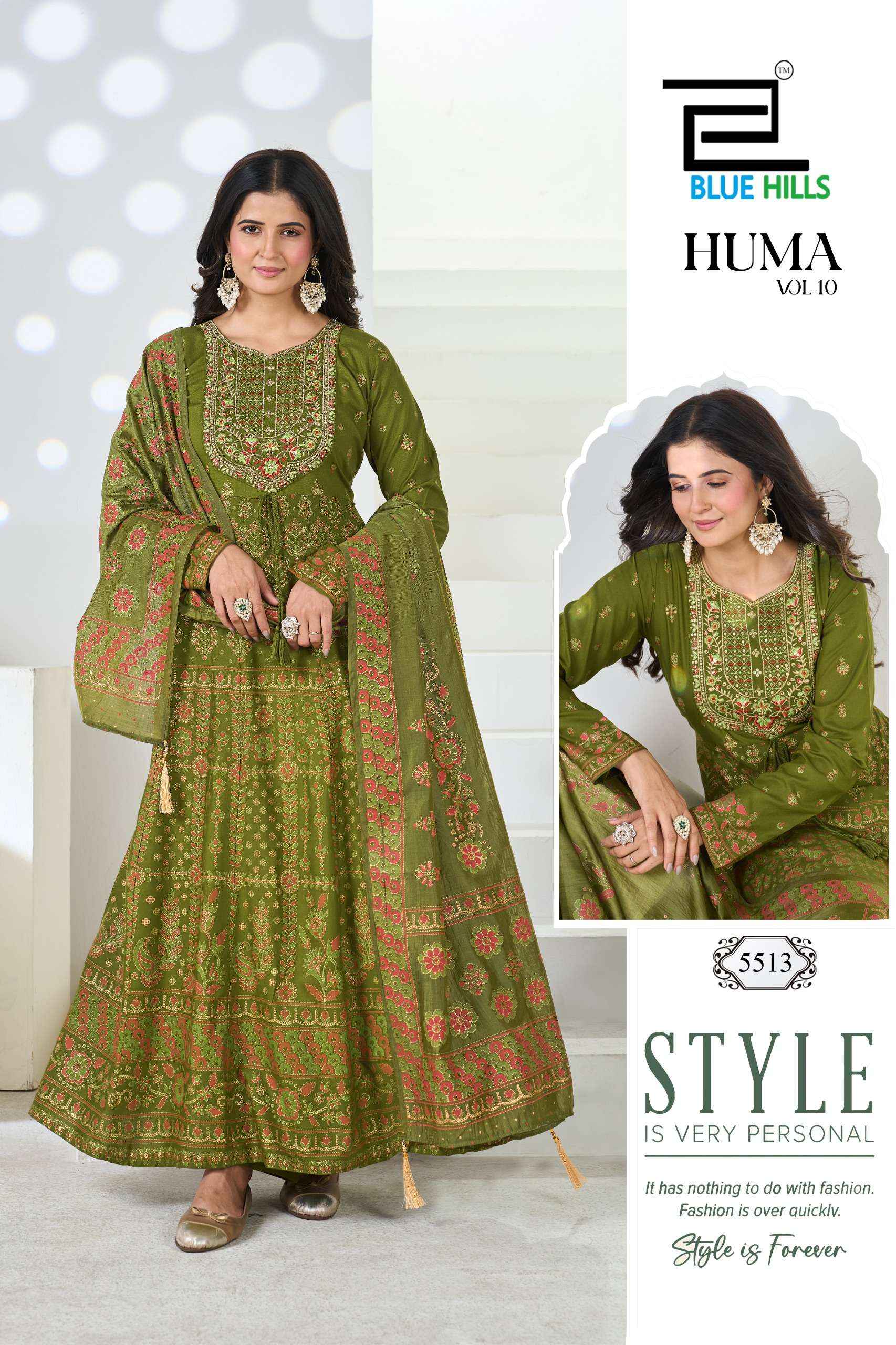 Blue Hills Huma Vol 10 Anarkali Rayon Gown Combo 6 pcs Catalogue
