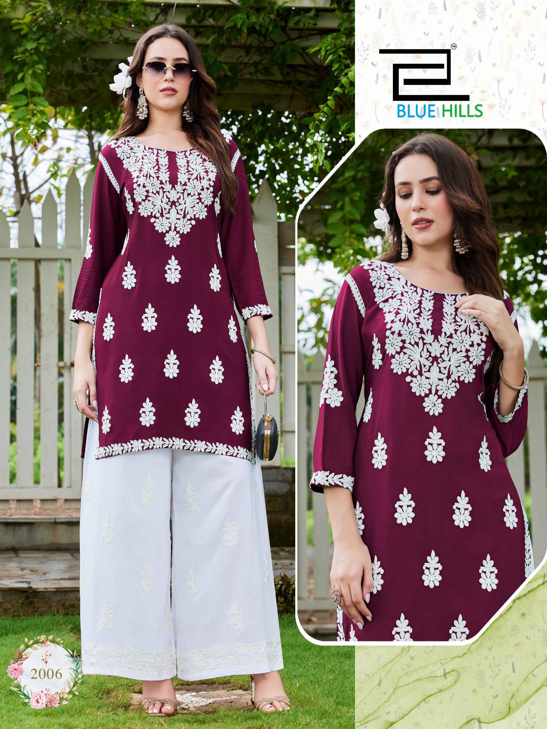 Blue Hills Messi Vol 3 Rayon Kurti With Plazzo 6 pcs Catalogue
