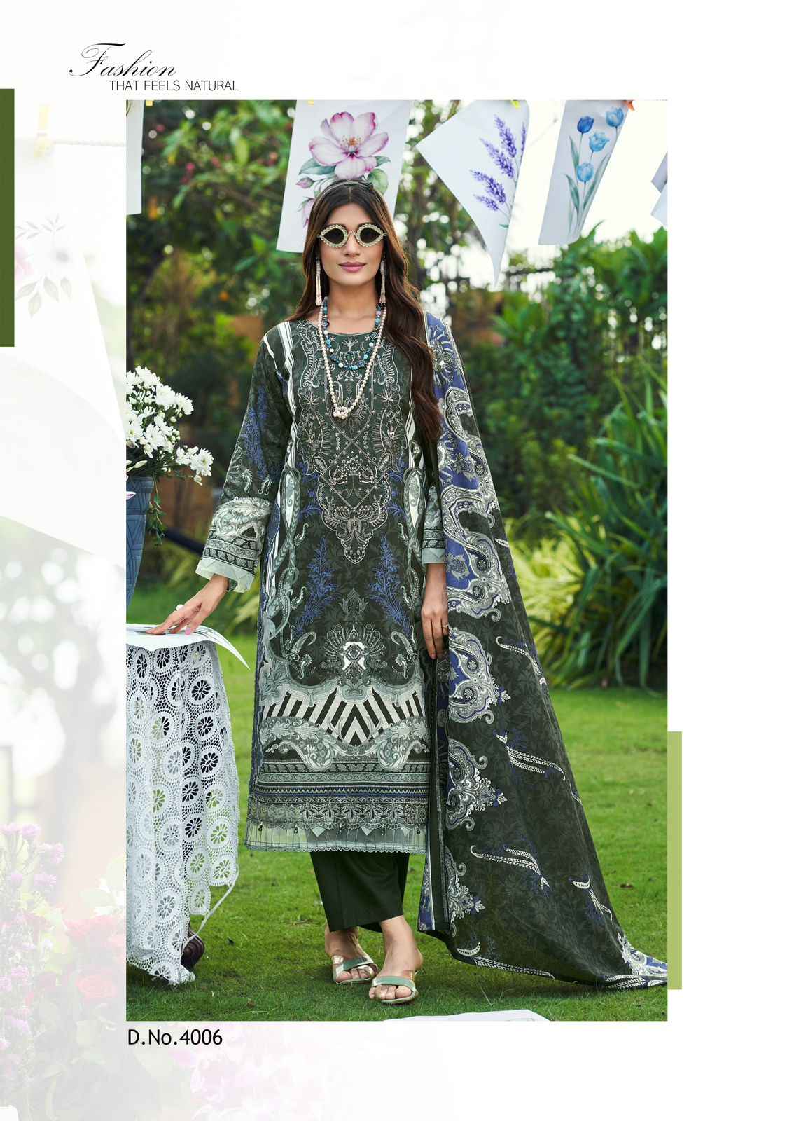 Cosmos Jazmin Vol 4 Lawn Cotton Dress Material 6 pcs Catalogue