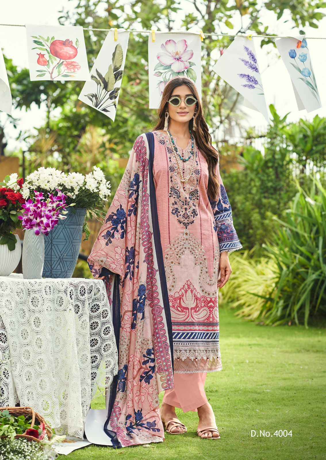 Cosmos Jazmin Vol 4 Lawn Cotton Dress Material 6 pcs Catalogue