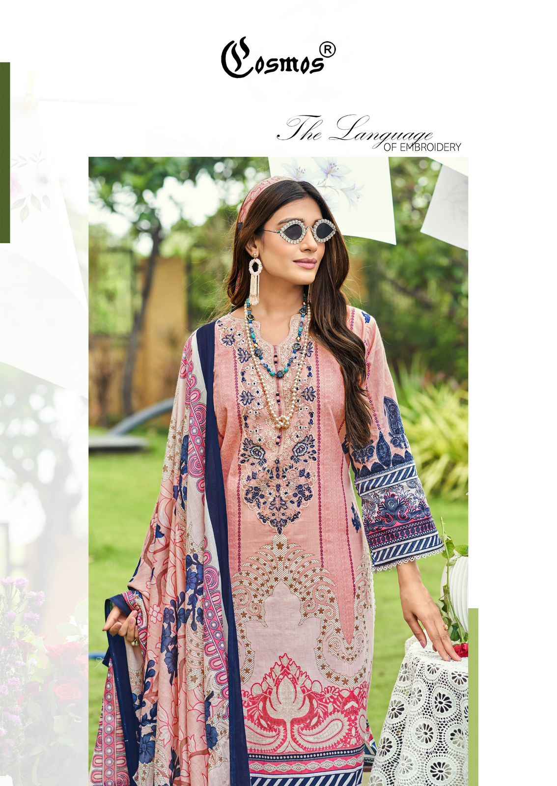 Cosmos Jazmin Vol 4 Lawn Cotton Dress Material 6 pcs Catalogue
