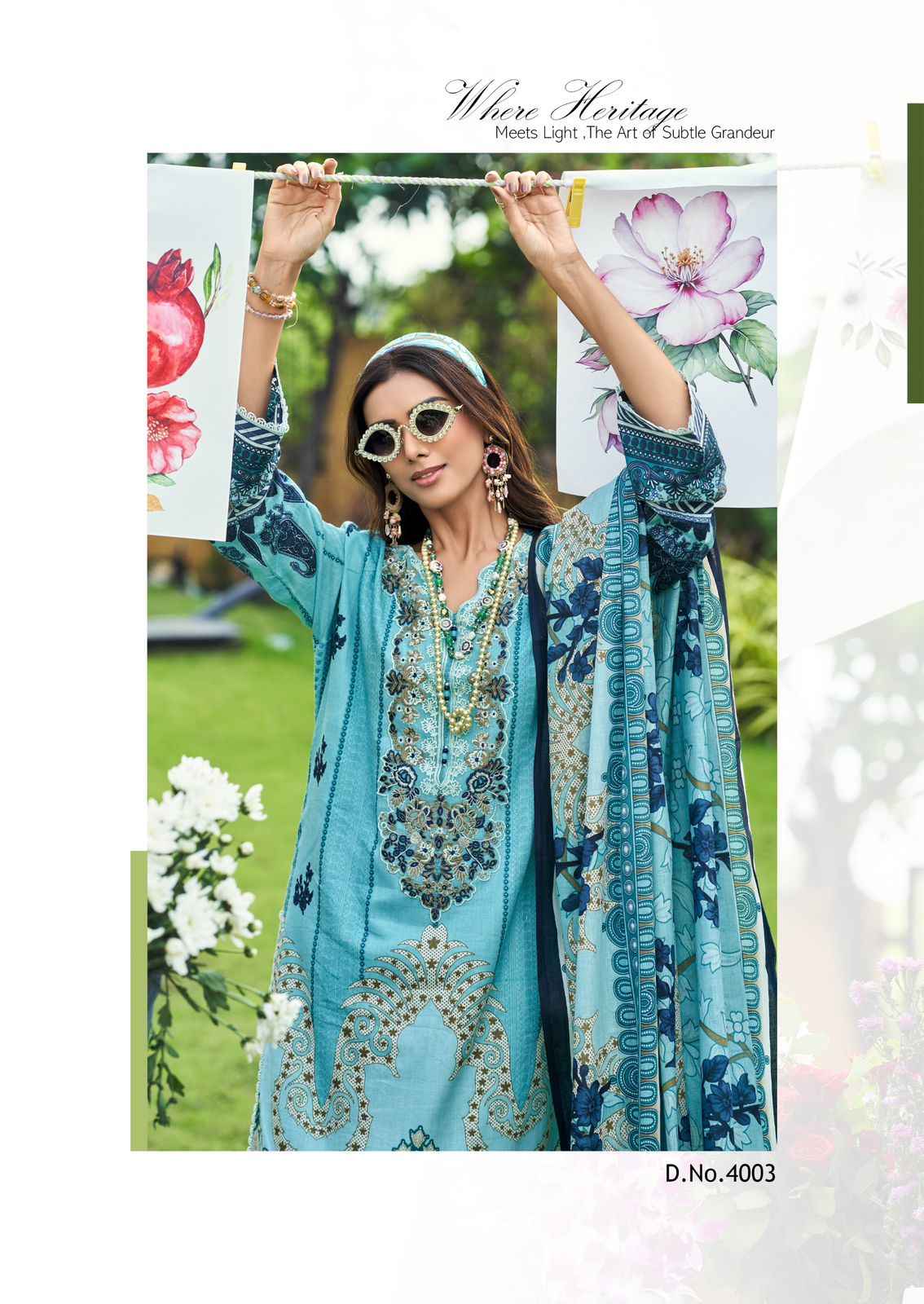 Cosmos Jazmin Vol 4 Lawn Cotton Dress Material 6 pcs Catalogue