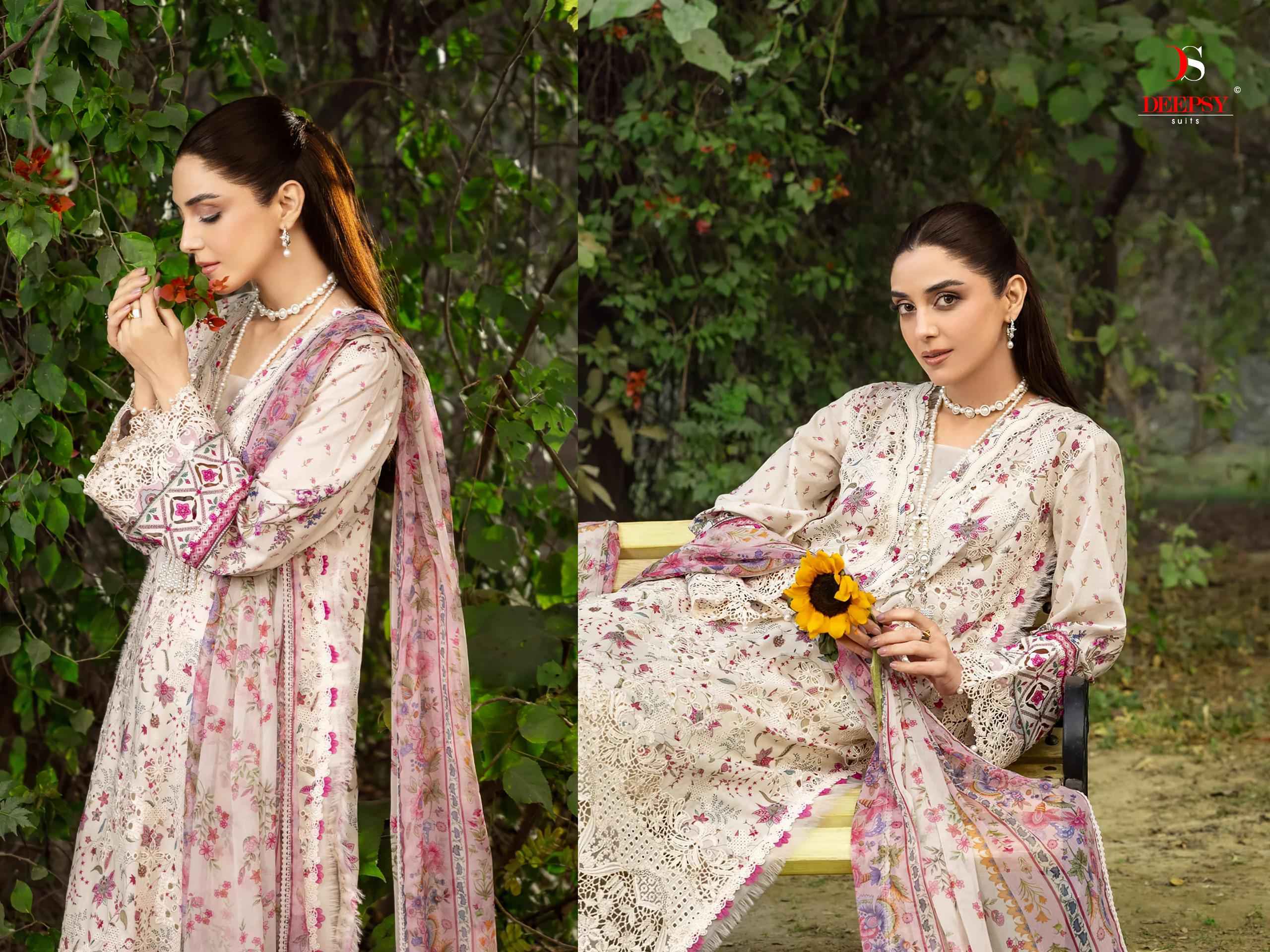 Deepsy Elaf Chikankari Vol 2 Cotton Dress Material 8 pcs Catalogue