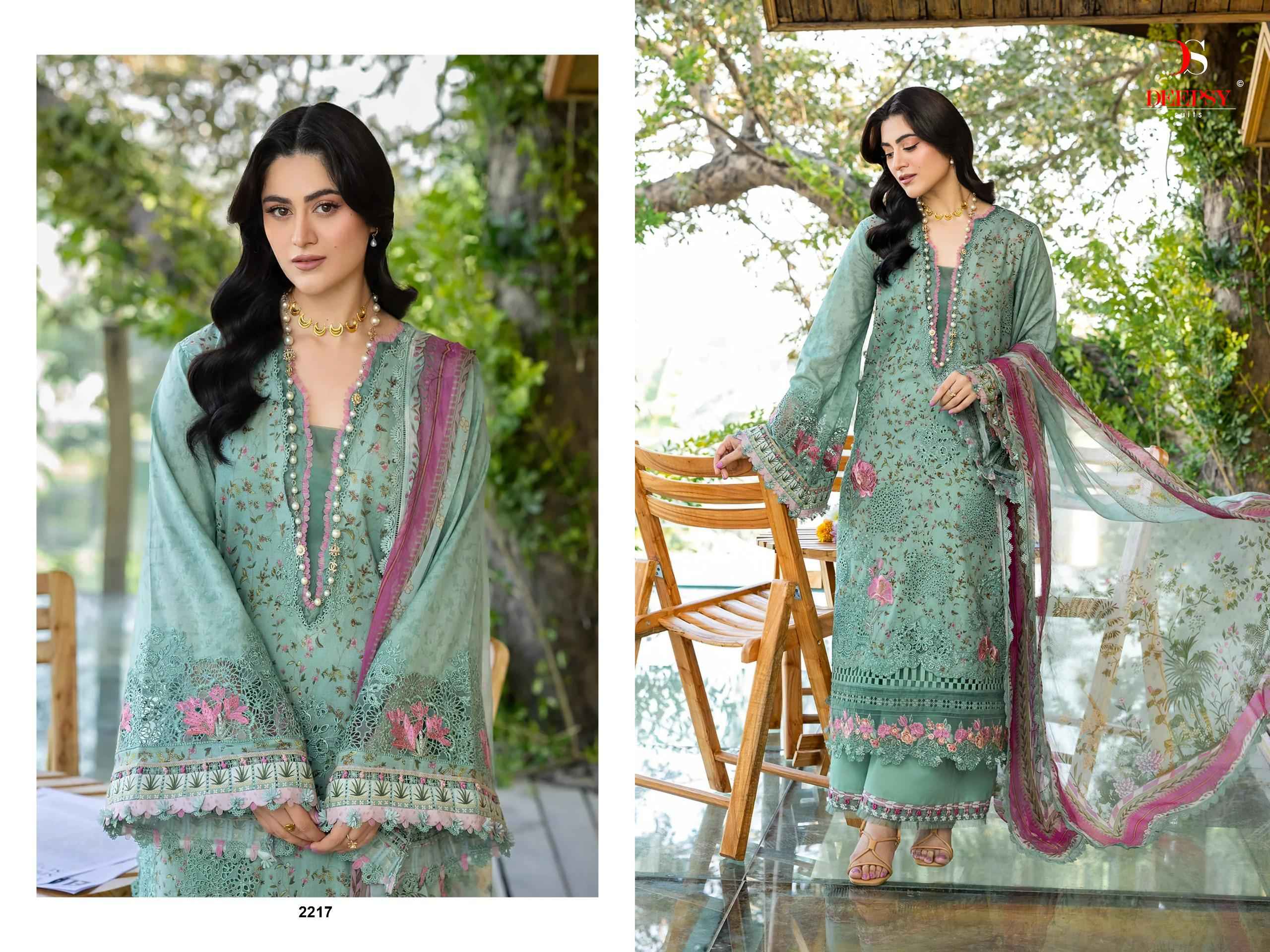 Deepsy Elaf Chikankari Vol 2 Cotton Dress Material 8 pcs Catalogue