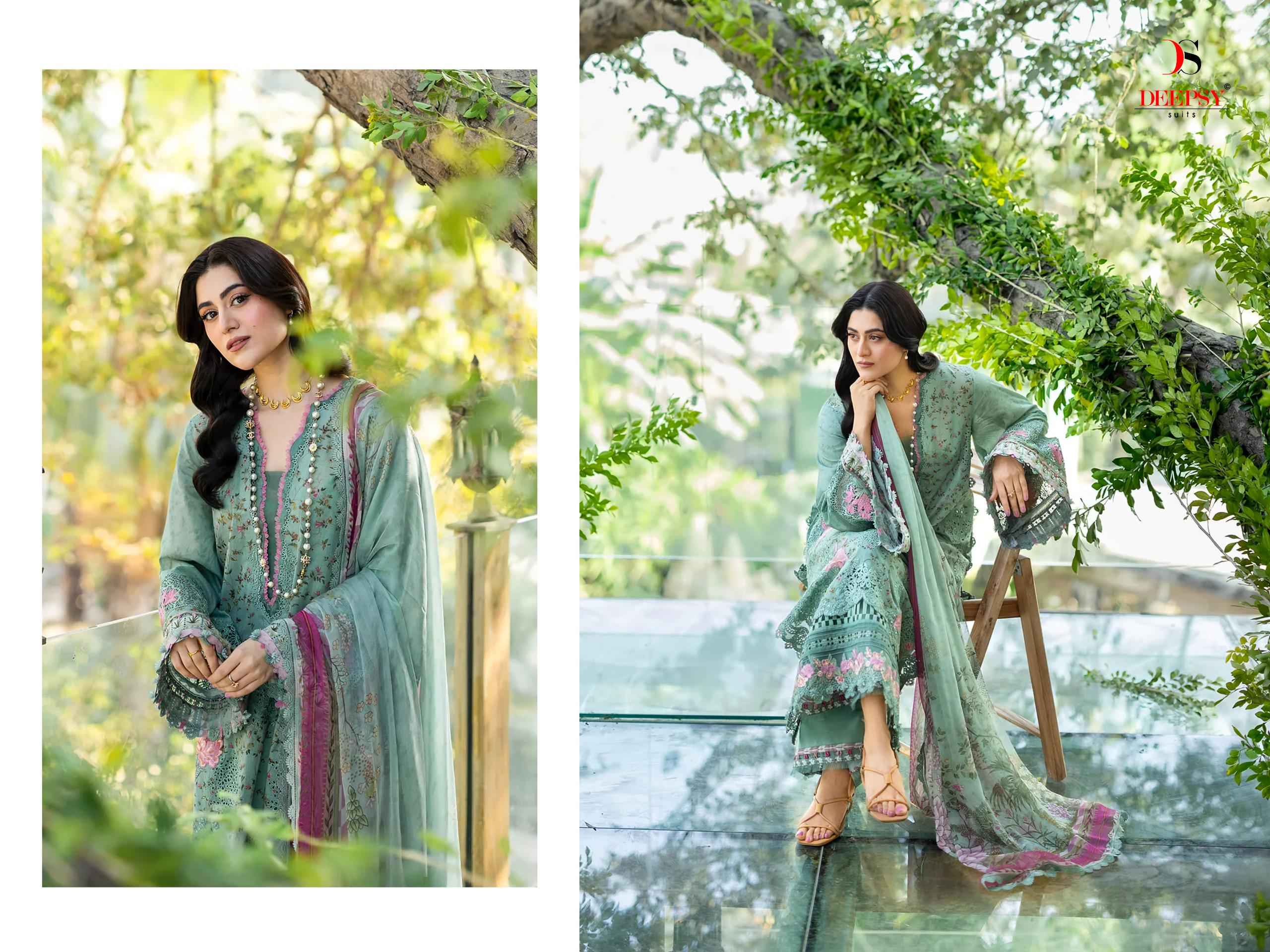 Deepsy Elaf Chikankari Vol 2 Cotton Dress Material 8 pcs Catalogue