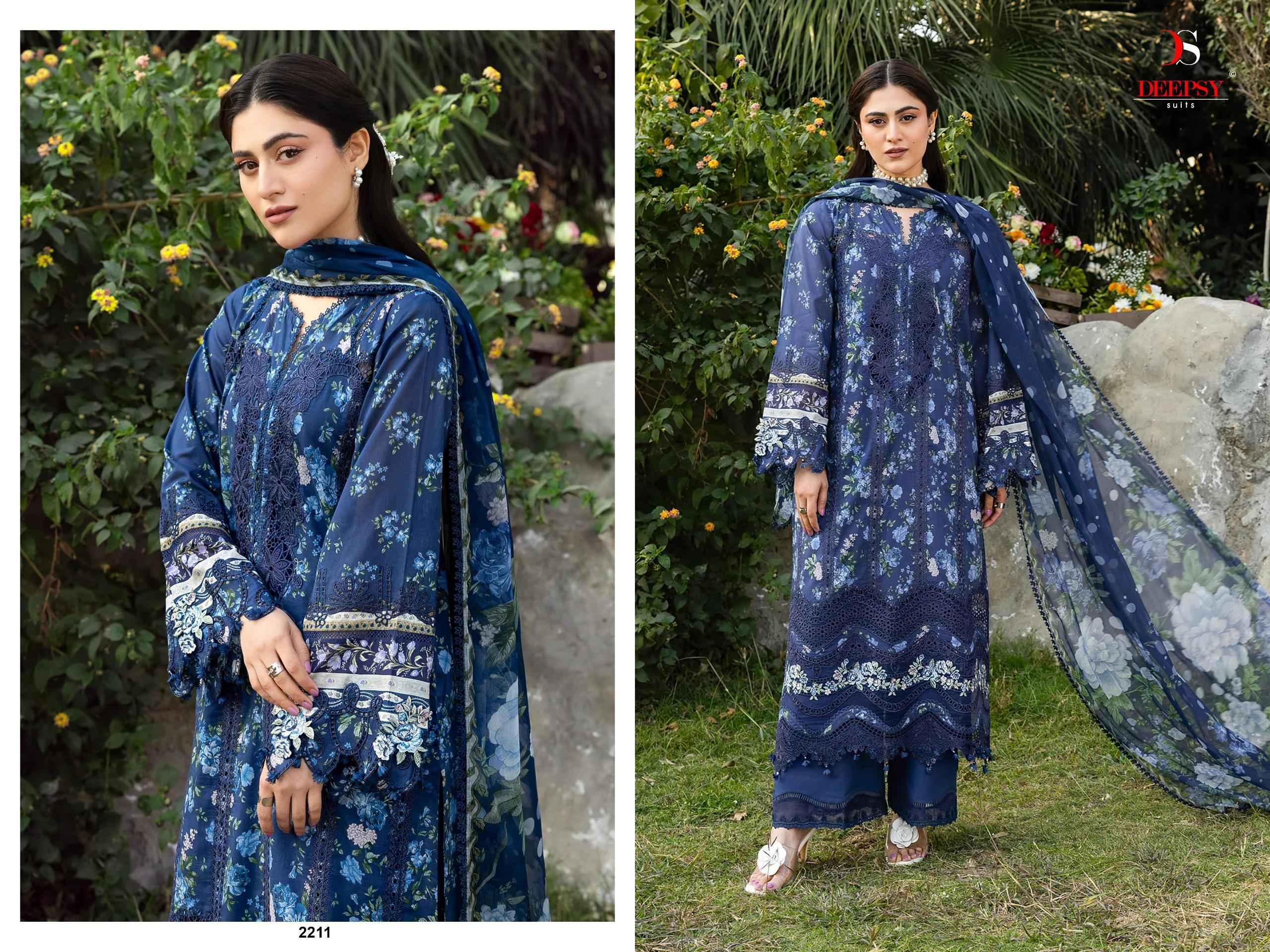 Deepsy Elaf Chikankari Vol 2 Cotton Dress Material 8 pcs Catalogue