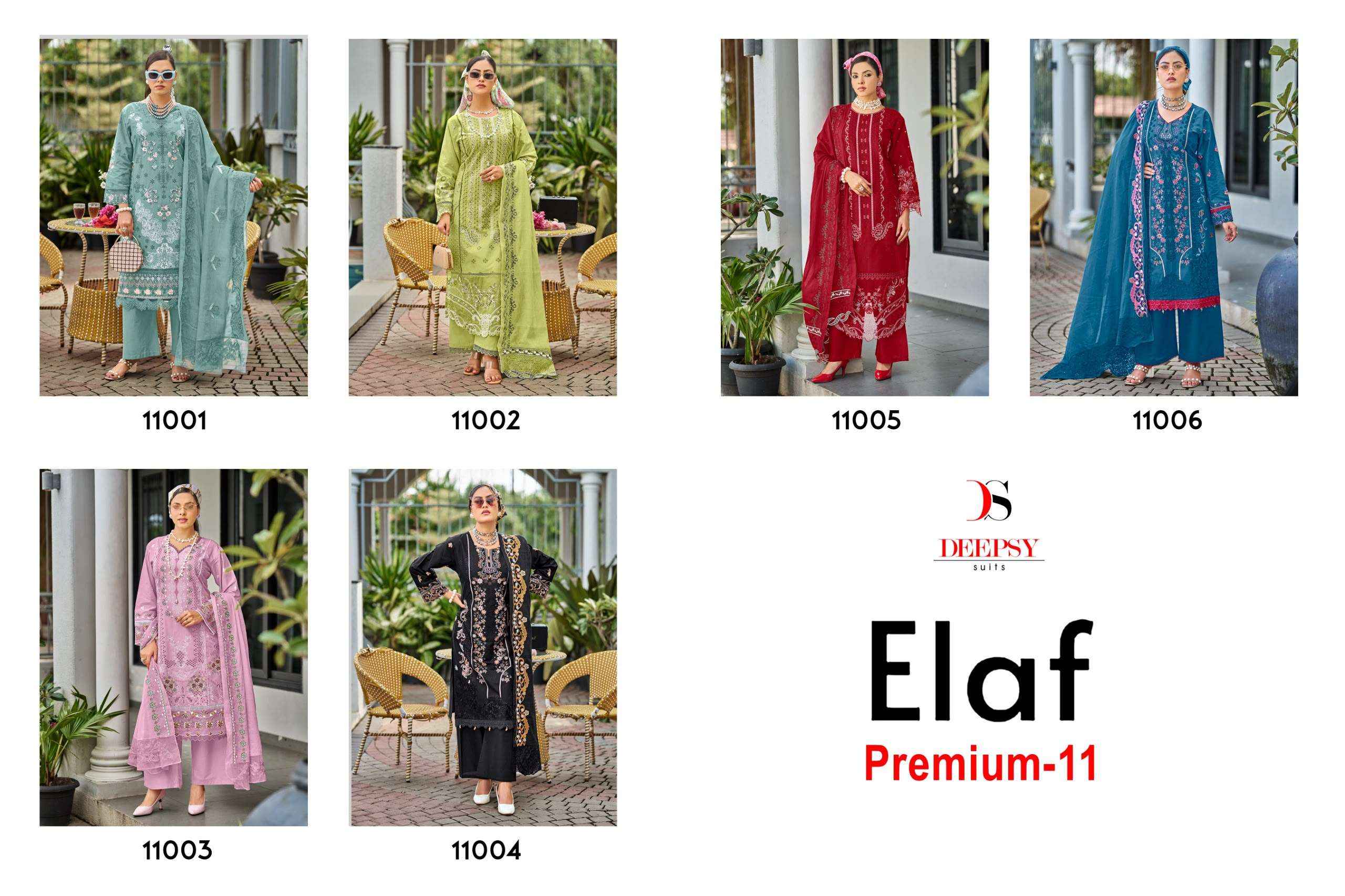 Deepsy Elaf Premium Vol 11 Cotton Dress Material 6 pcs Catalogue