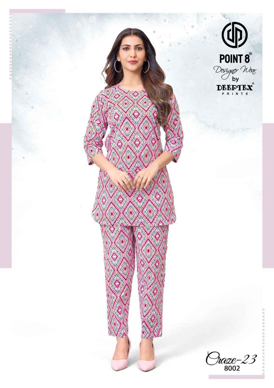 Deeptex Craze Vol 23 Vol 8 Cotton Co Ord Set 10 pcs Catalogue