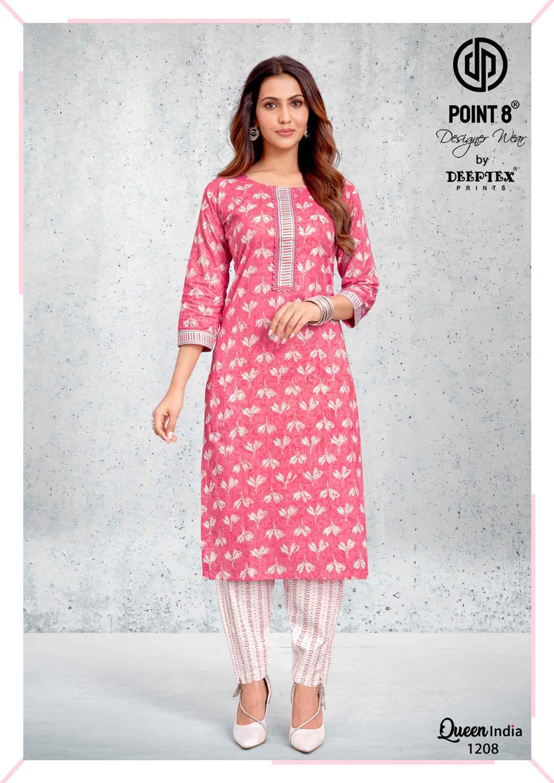 Deeptex Queen India Vol 12 Cotton Kurti With Pant 10 pcs Catalogue