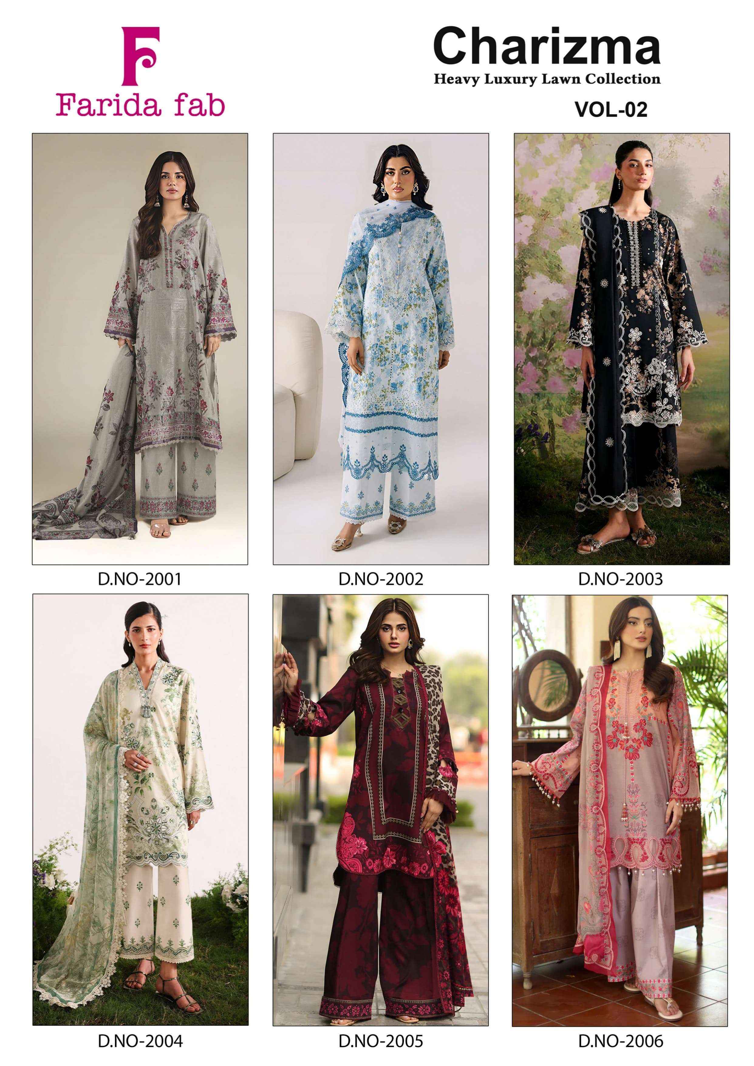 Farida Fab Charizma Vol 2 Cotton Dress 6 pcs Catalogue