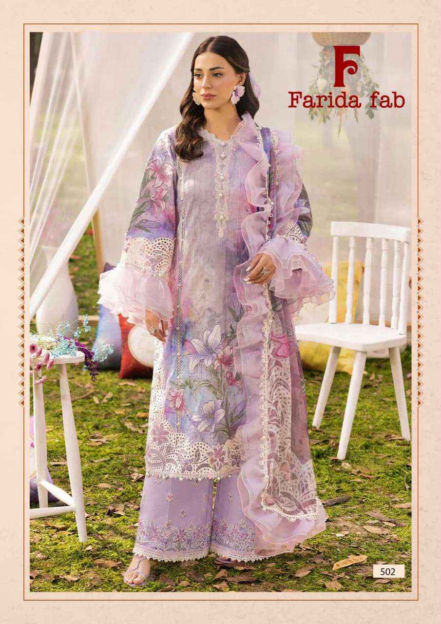 Farida Fab Elaaf Vol 5 Cotton Dress Material 6 pcs Catalogue