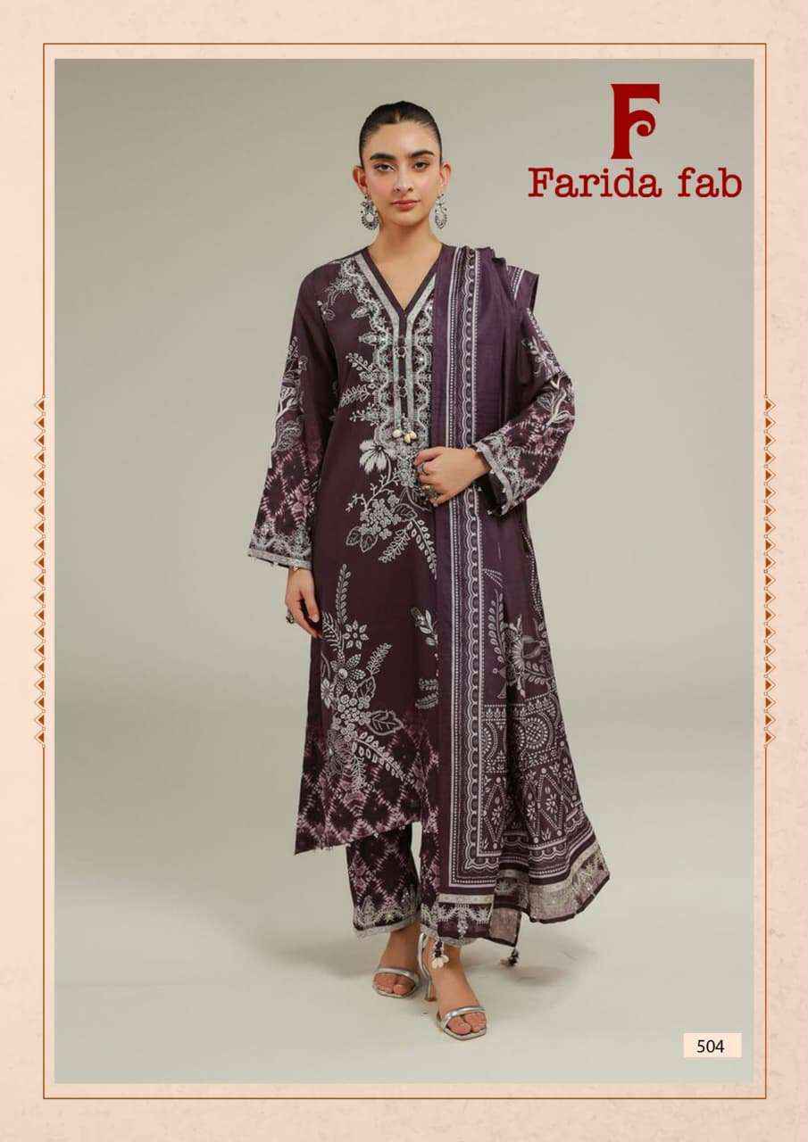 Farida Fab Elaaf Vol 5 Cotton Dress Material 6 pcs Catalogue