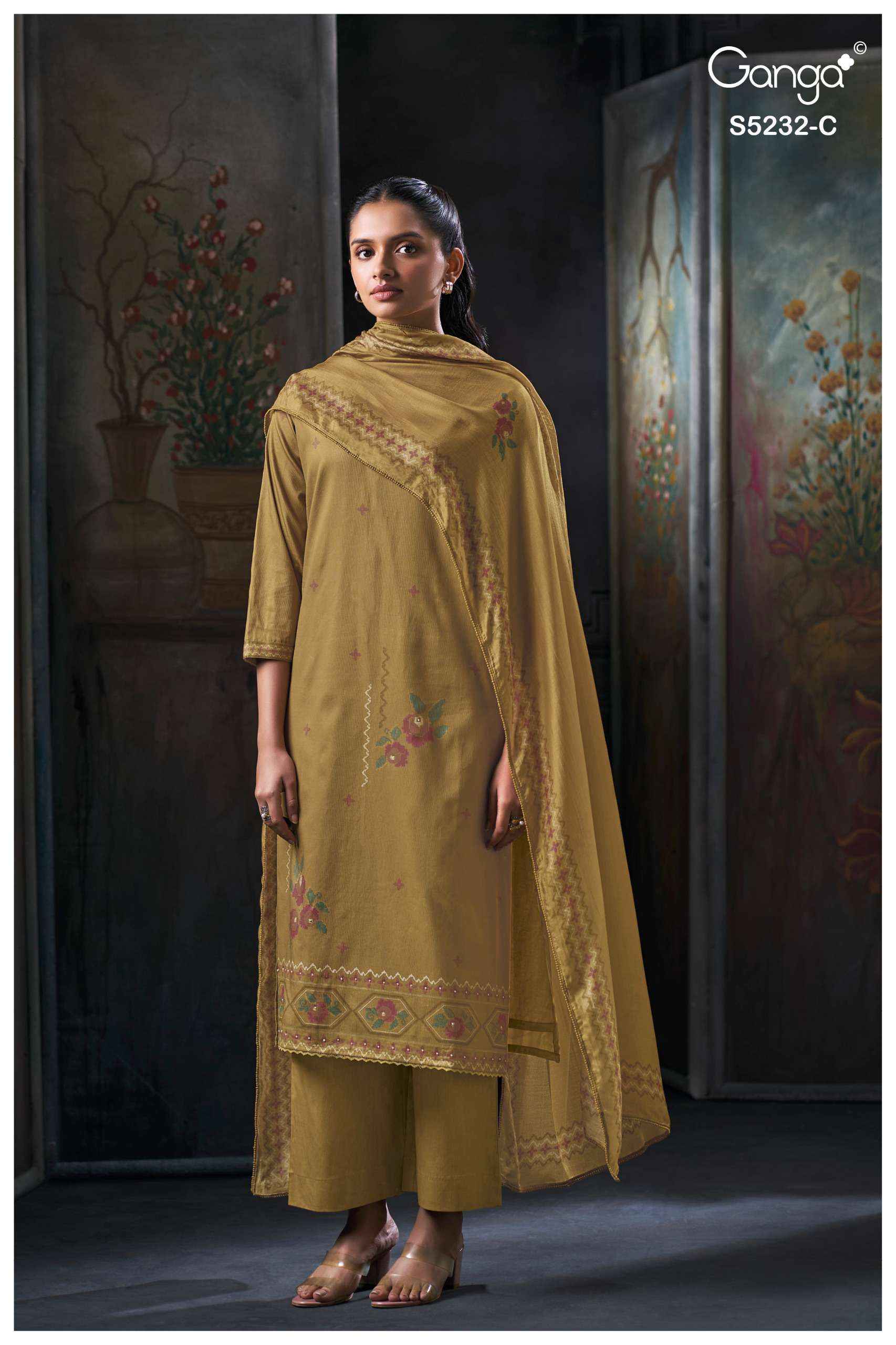 Ganga Keyara 5232 Cotton Dress Material 4 pcs Catalogue