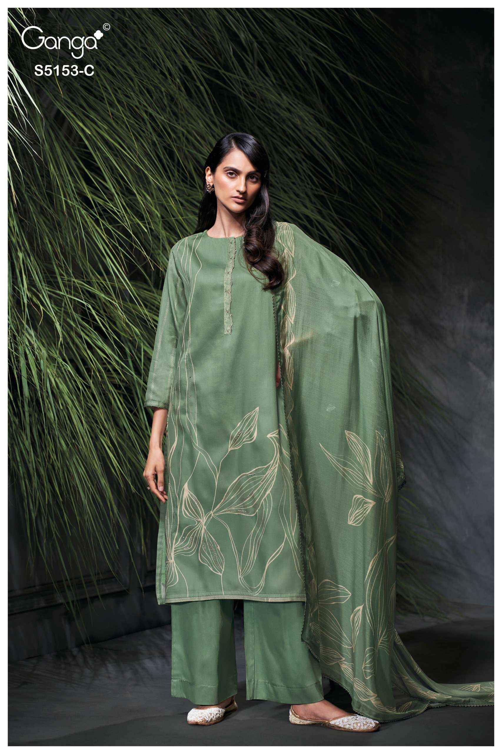 Ganga Nivya 5153 Satin Cotton Dress Material 4 pcs Catalogue